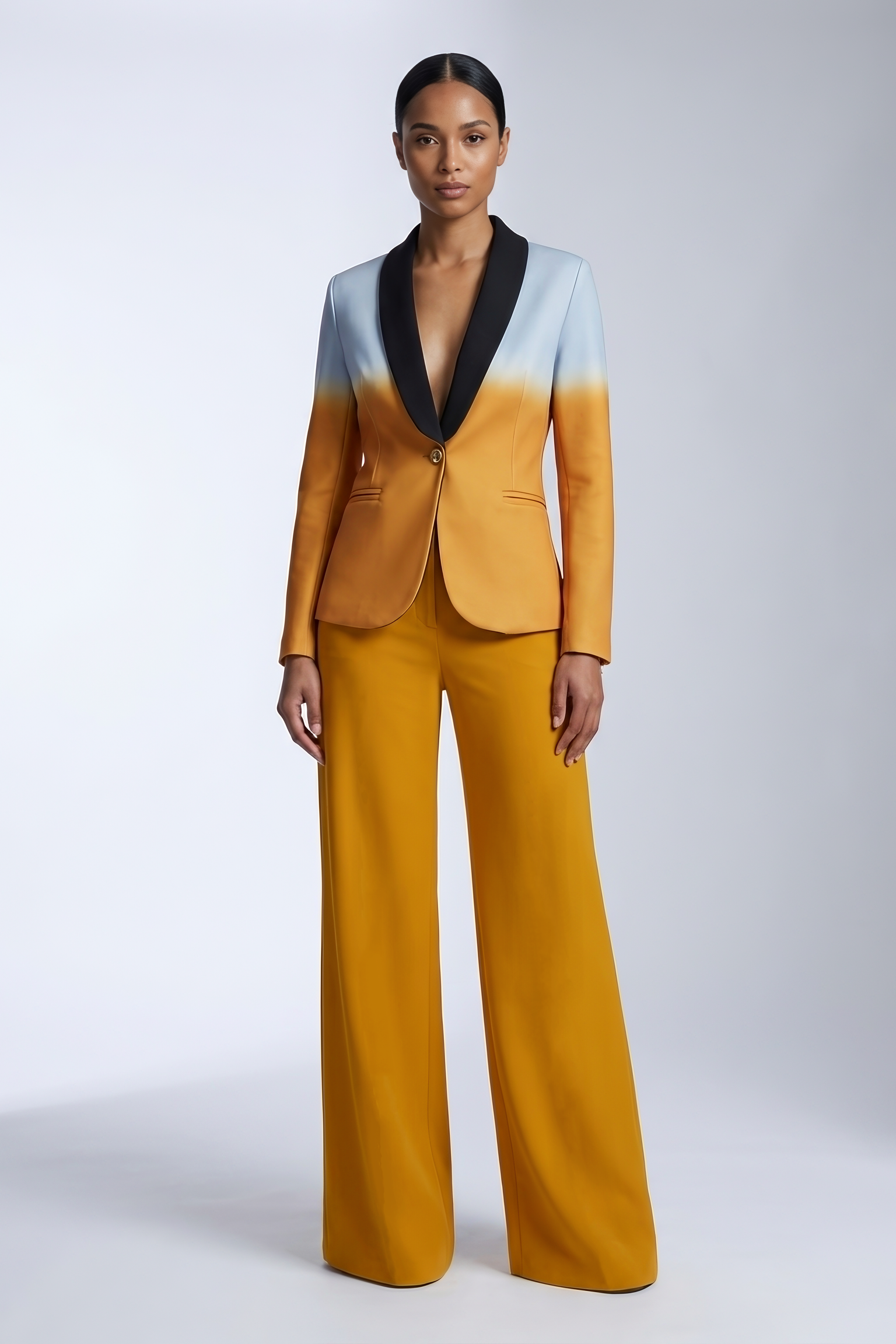 Mustard gold/yellow ombre women’s blazer — Rebellious