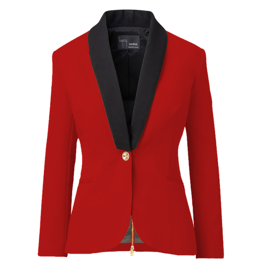 Rebellious Stretch Boss Blazer - Crimson