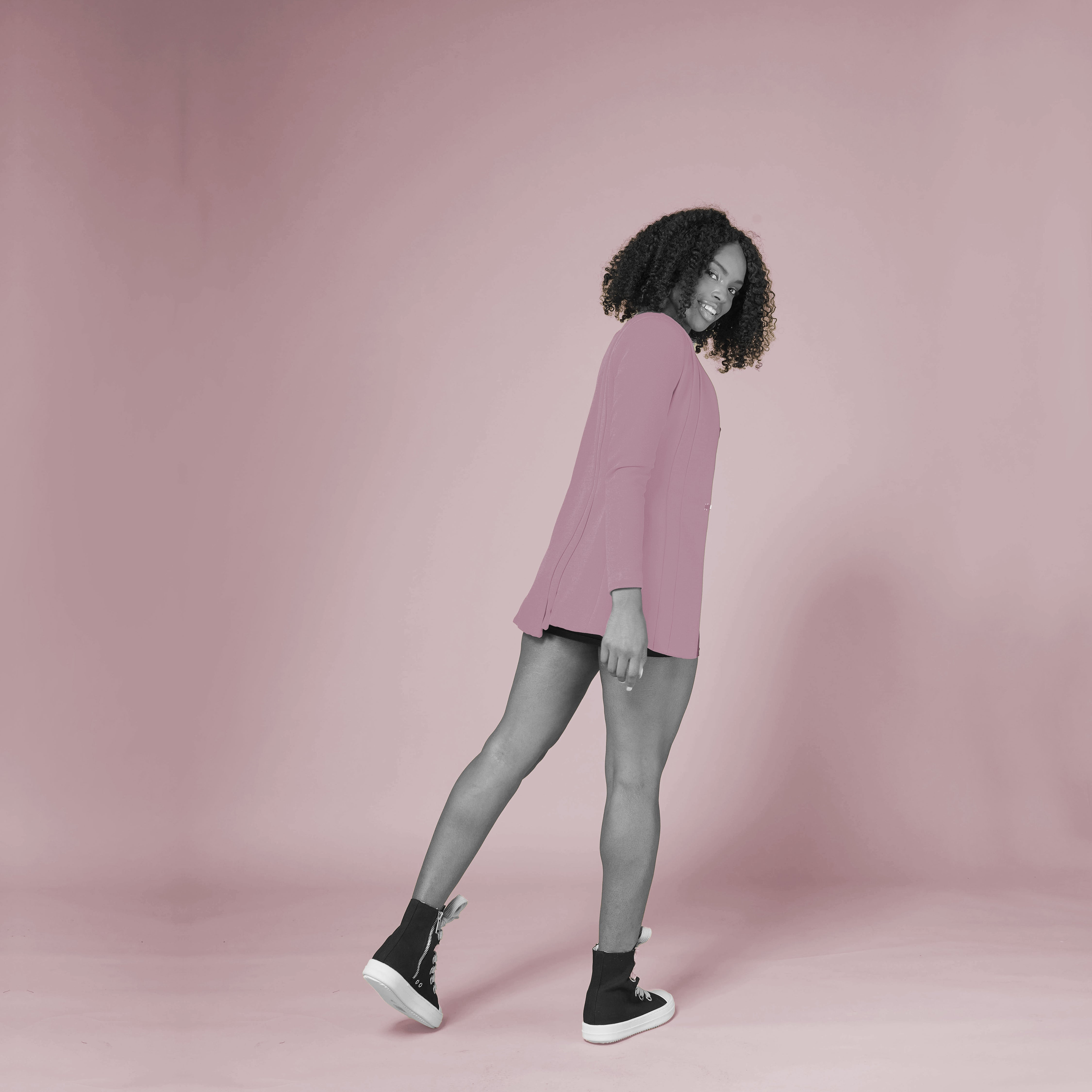 Blush Pink Pleated women’s blazer — Rebel