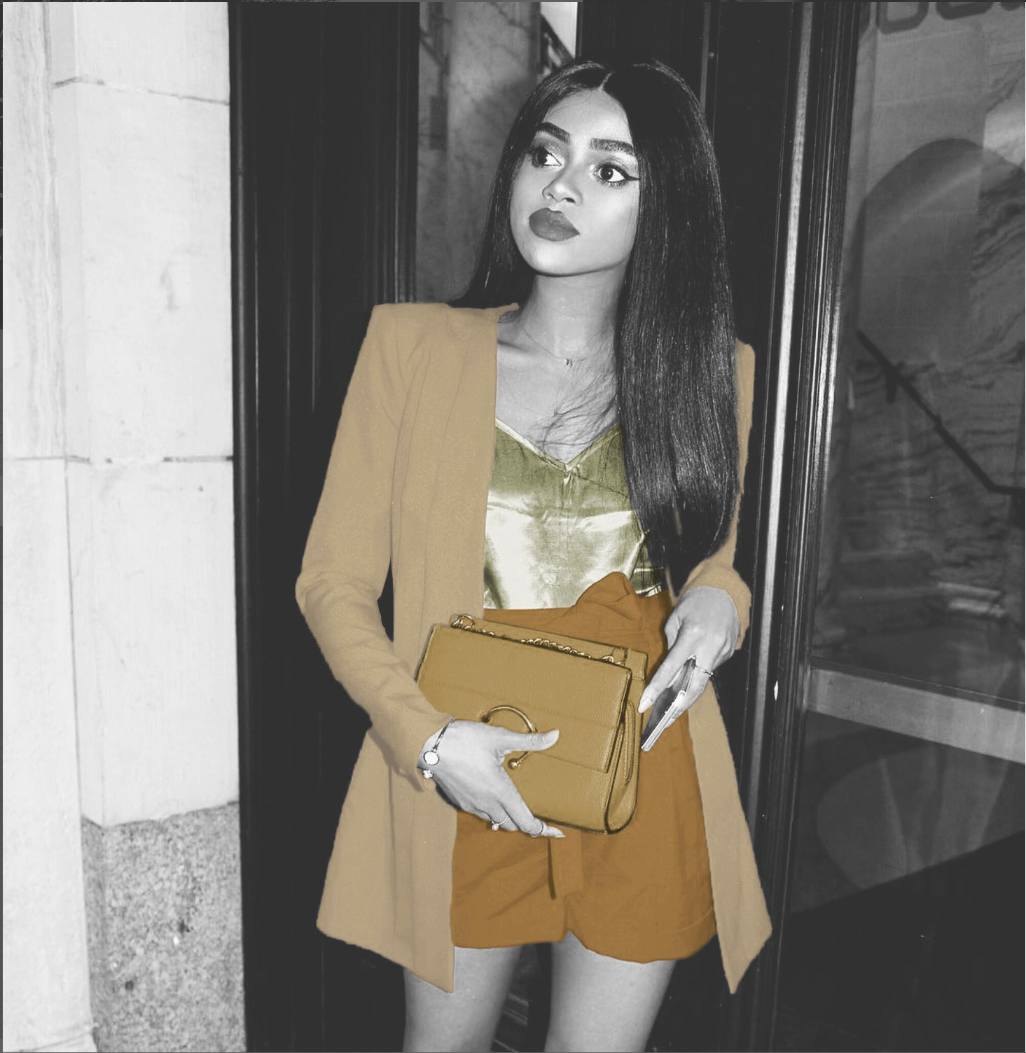 Caramel Pop tan/brown women’s blazer — Rebel Stretch