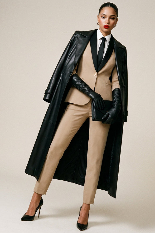 Caramel Brown women’s suit set — Rebellious stretch