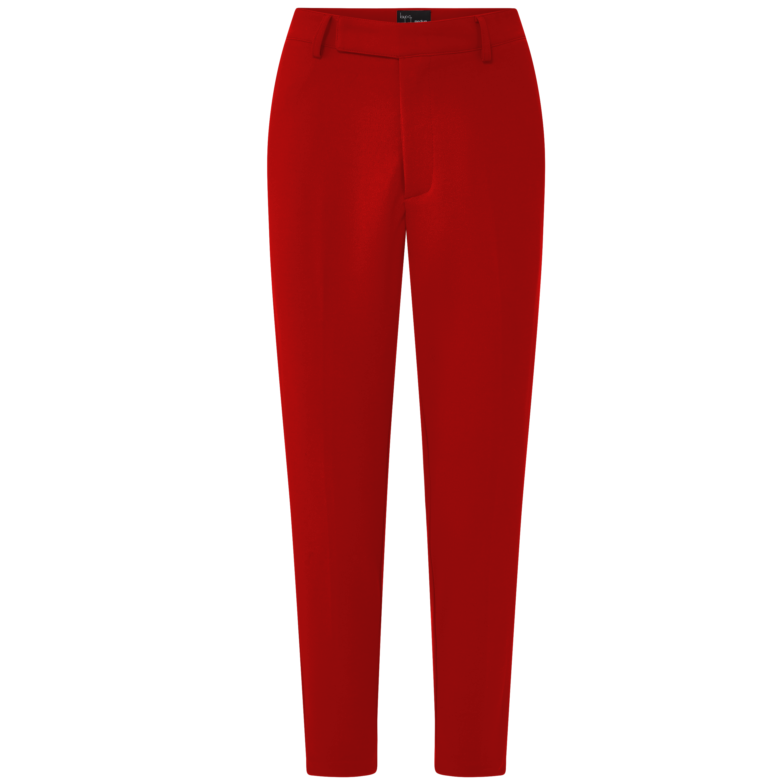 Crimson red petite dress pants for women — stretch, crop cut