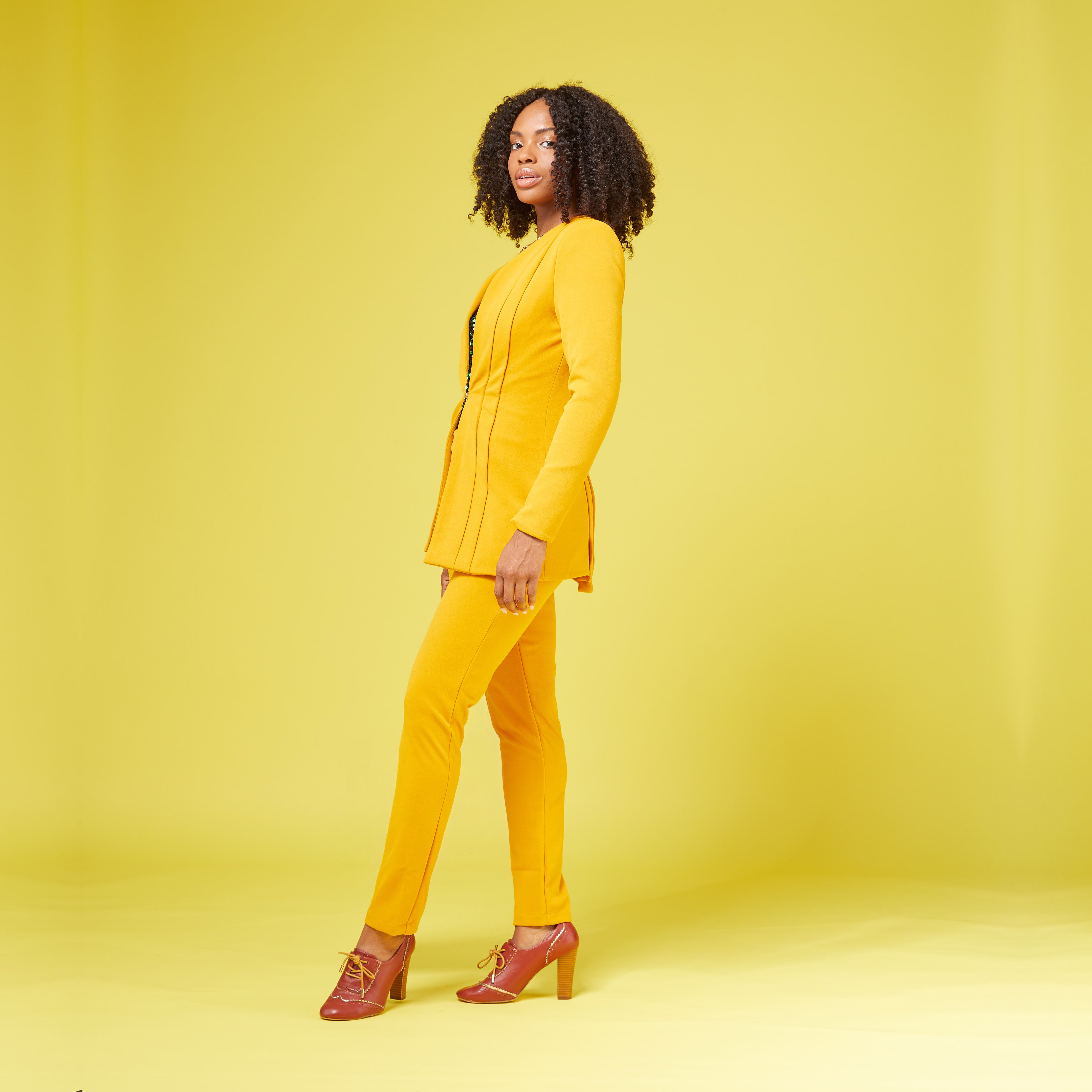 Mustard gold/yellow women’s blazer — Rebel