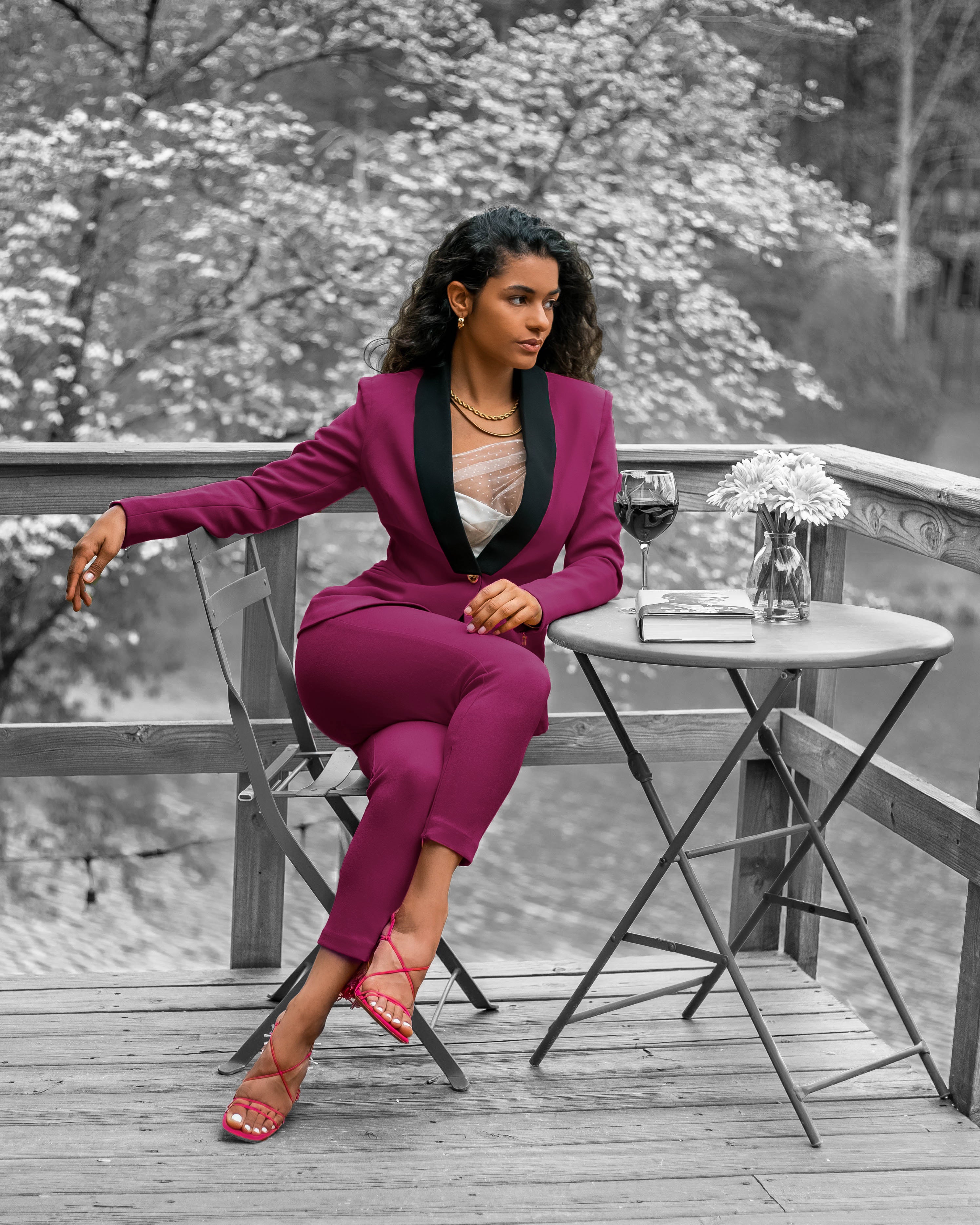 Fuchsia pink/purple women’s blazer — Rebellious Boss