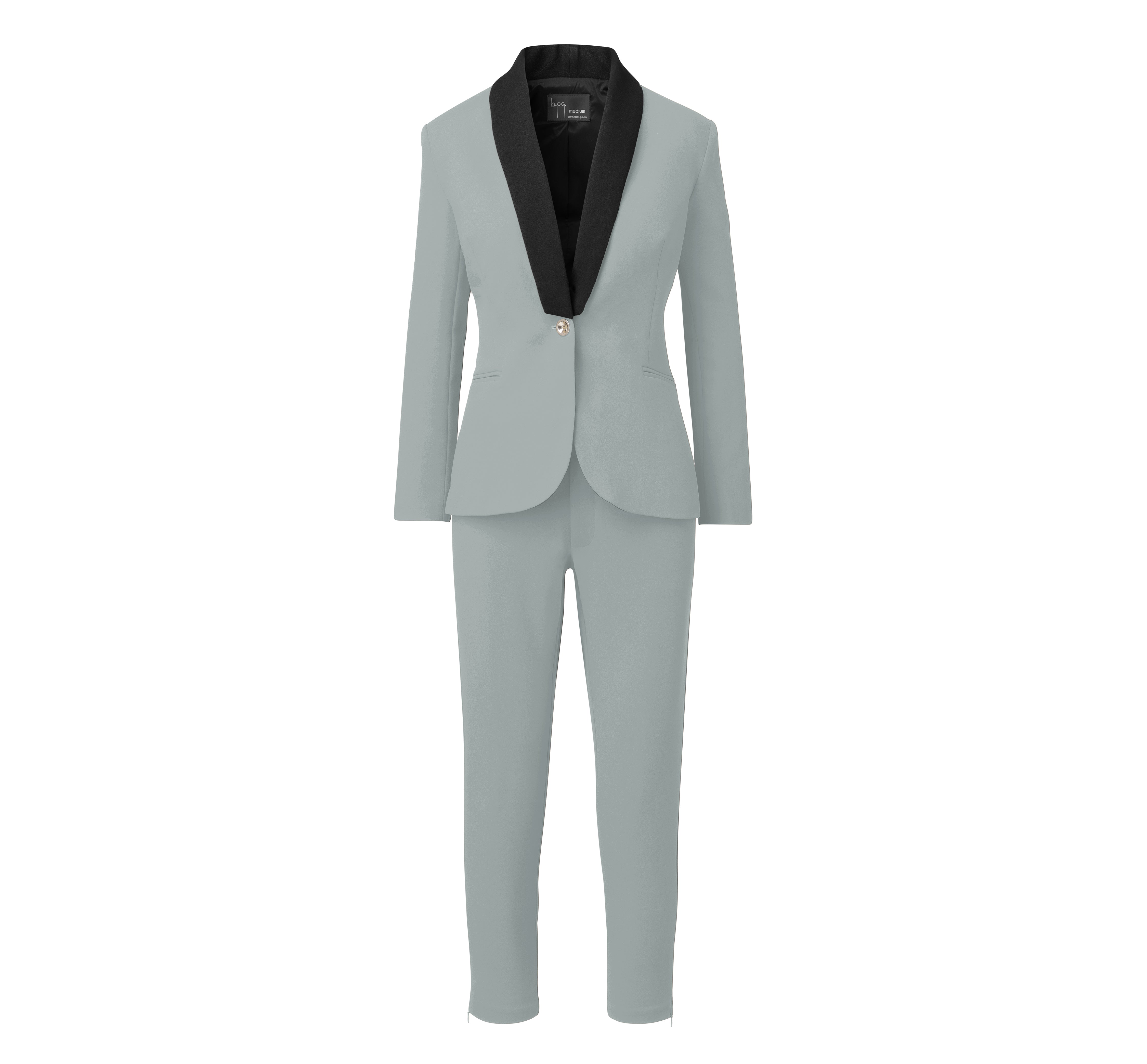 Seafoam green/gray women’s suit set — Rebellious crepe