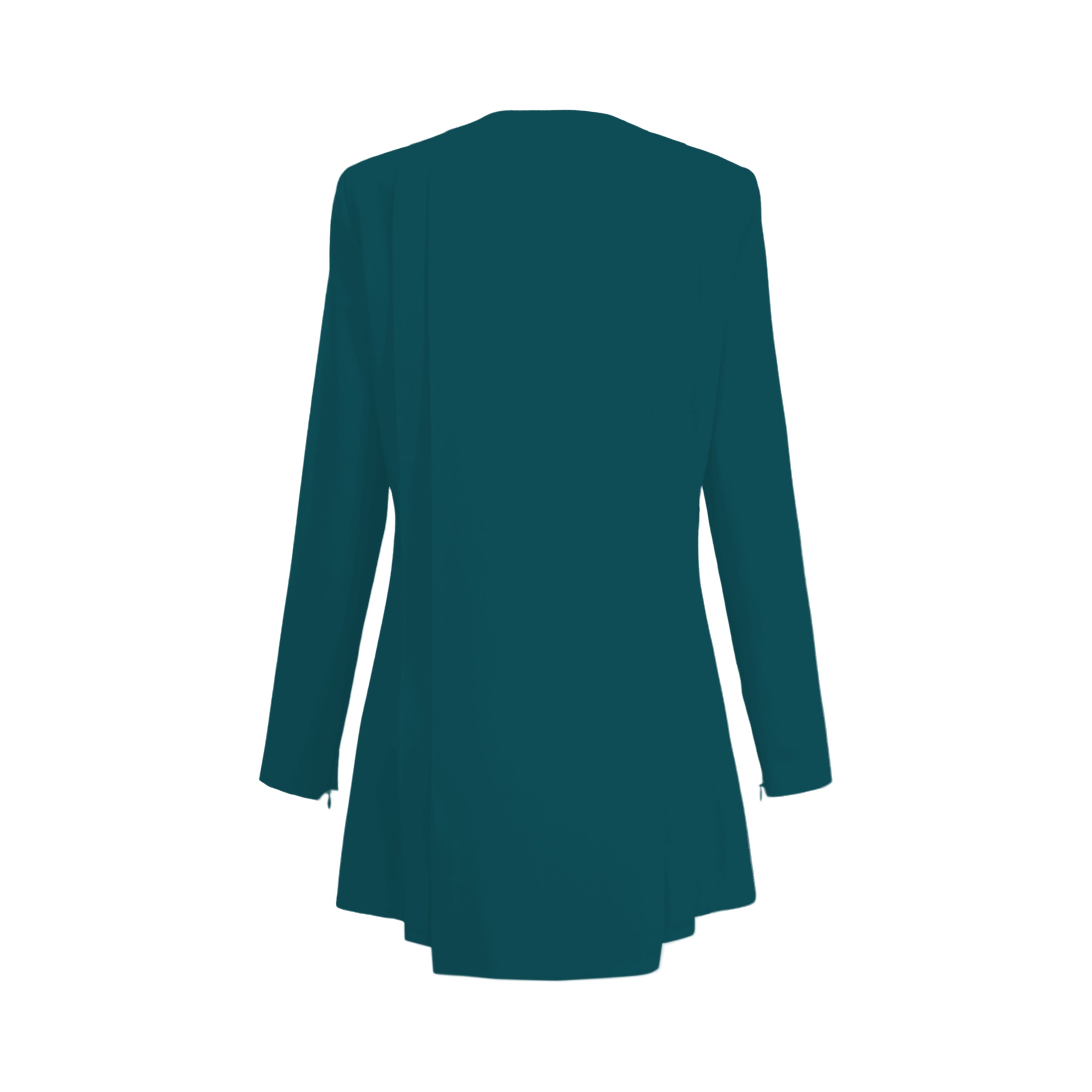 Teal Stretch Women’s Pleated Blazer