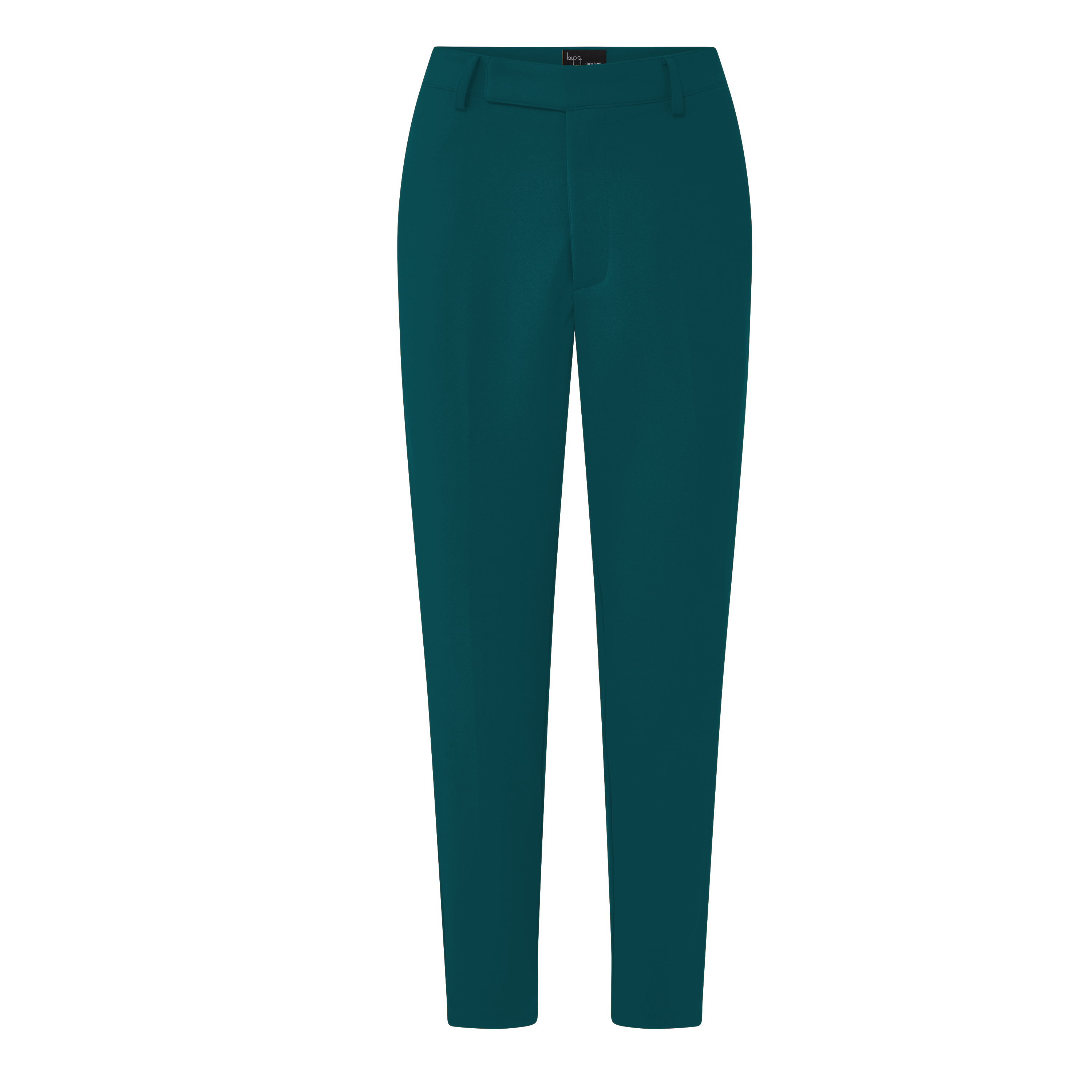 Teal Blue Women's Stretch Dress Pants — Crop Cut