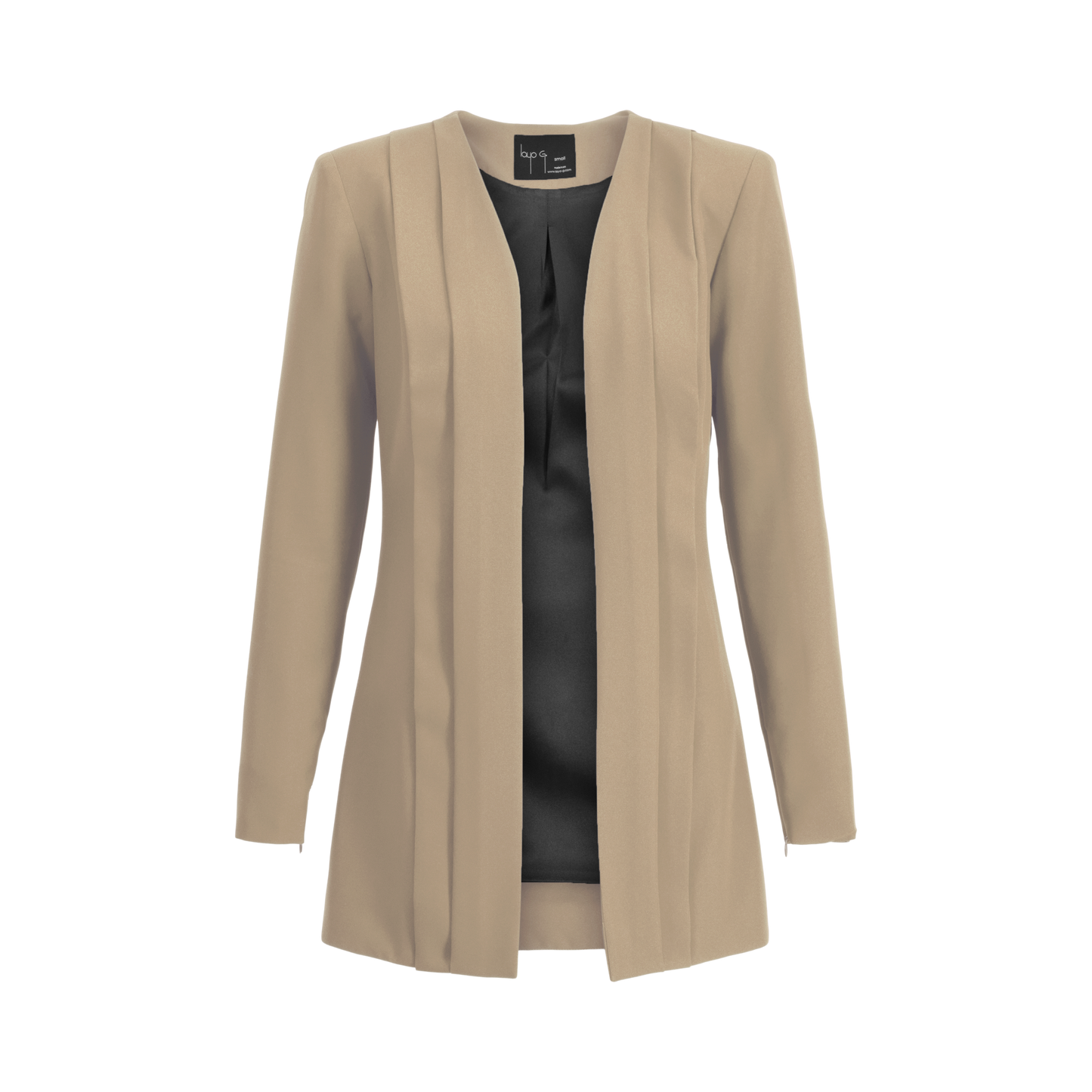 Rebel Stretch Pleated Blazer - Caramel Pop