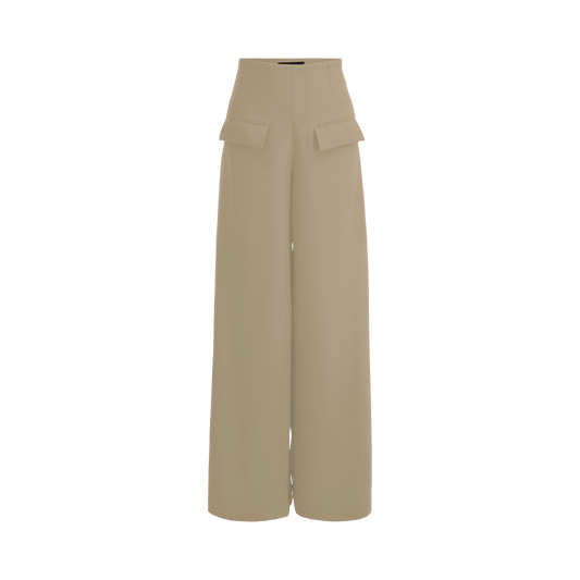 Wide Leg Stretch Pants - Caramel Pop