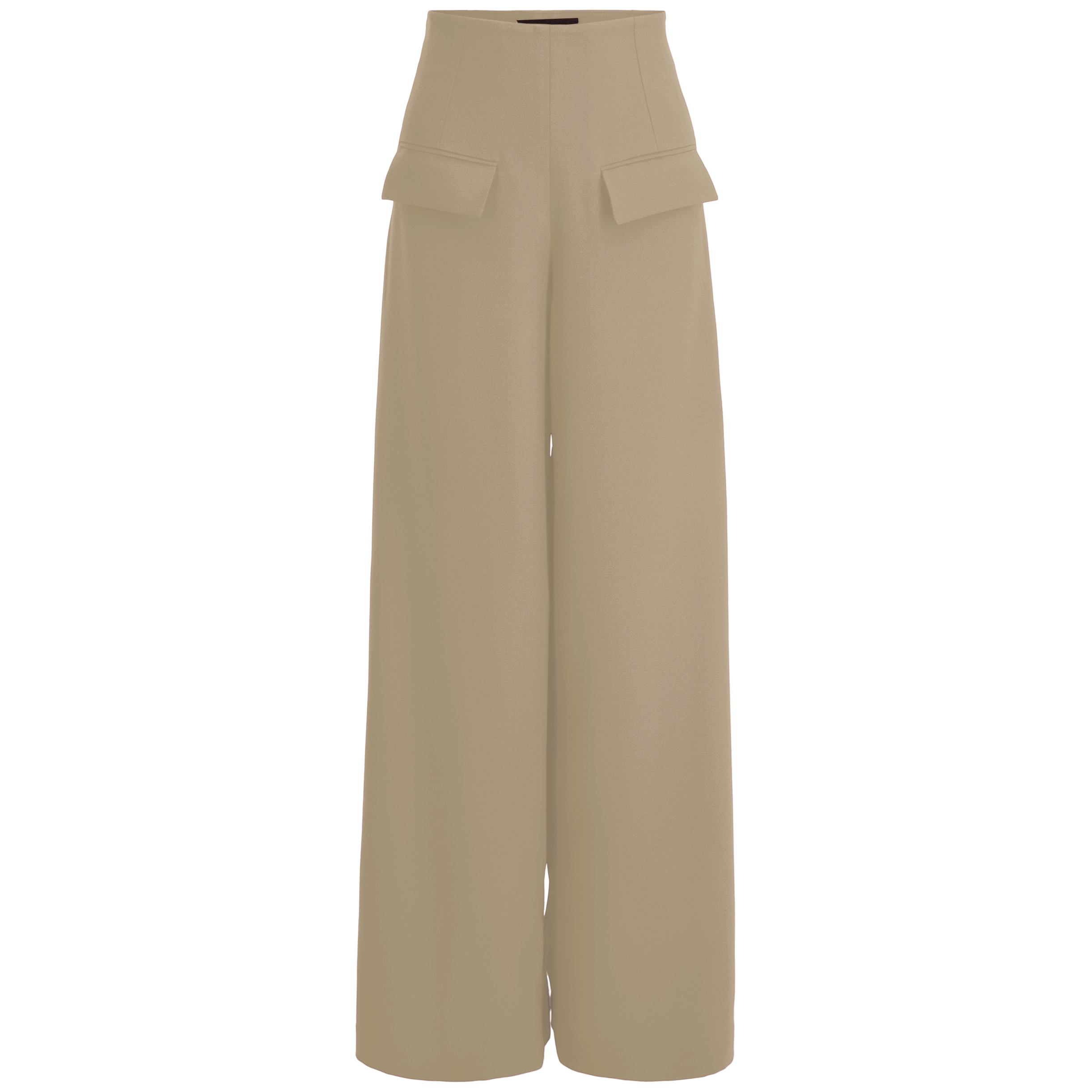 Wide-Leg Dress Pants — Caramel Brown