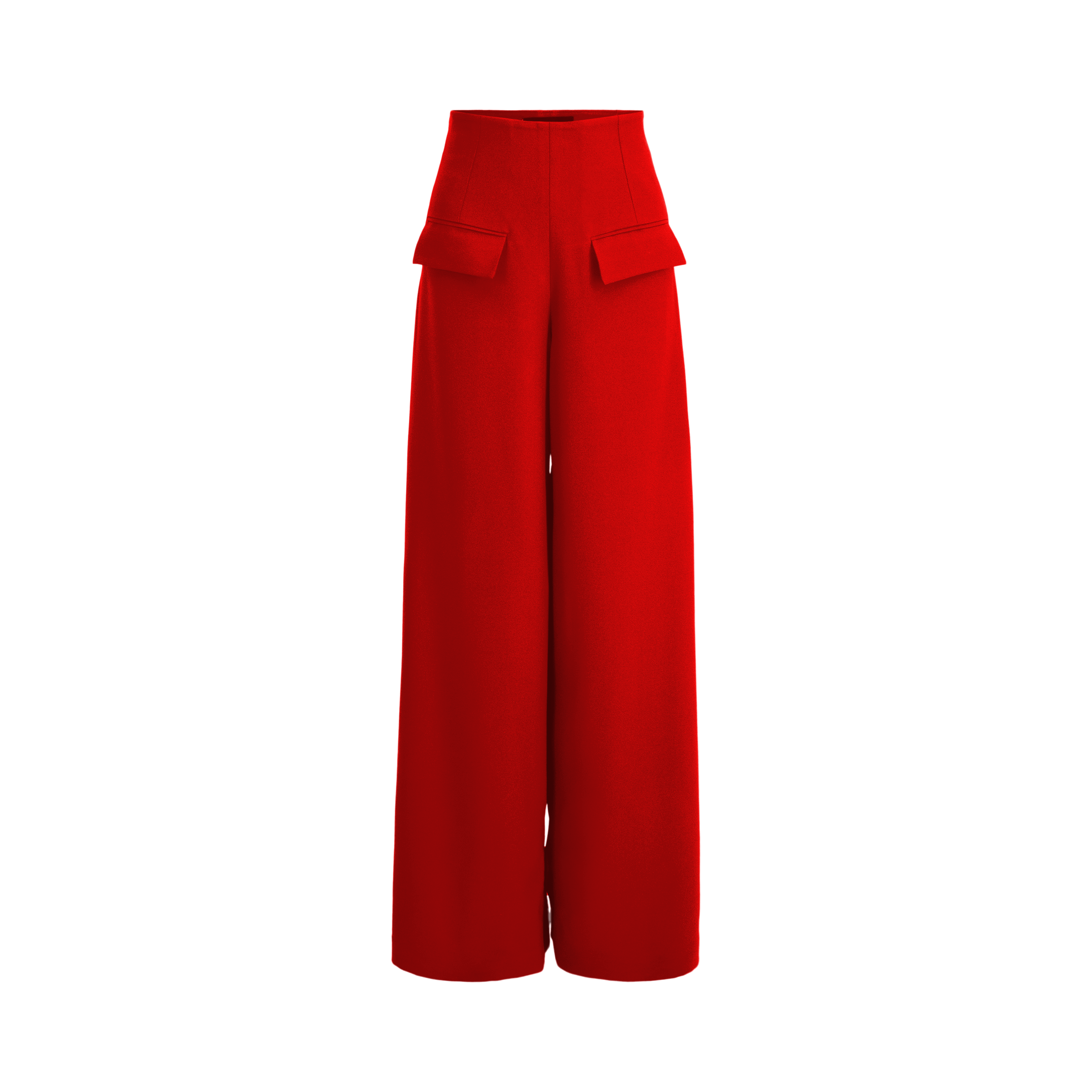 Wide-leg dress pants — Crimson red