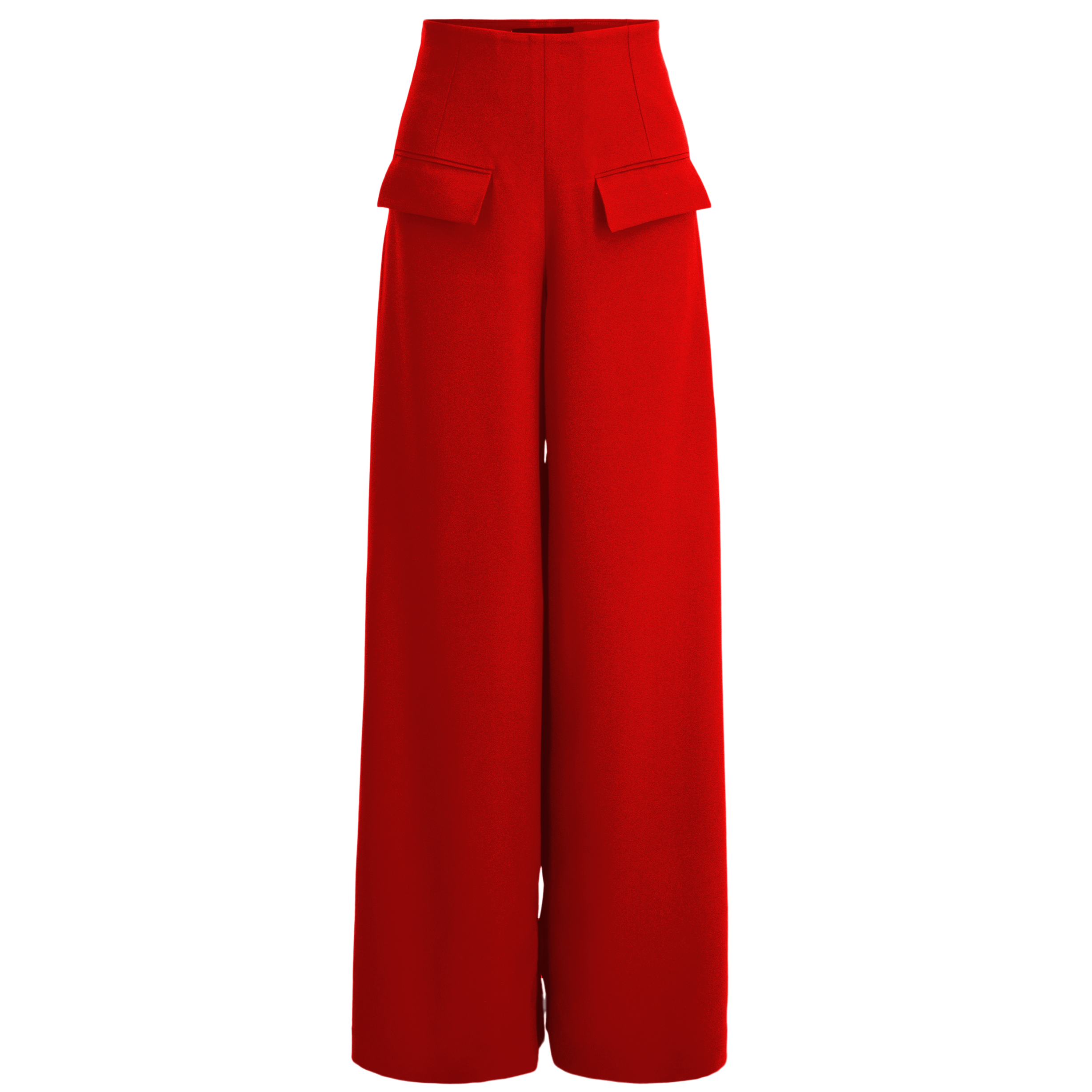 Wide-Leg Dress Pants — Crimson Red