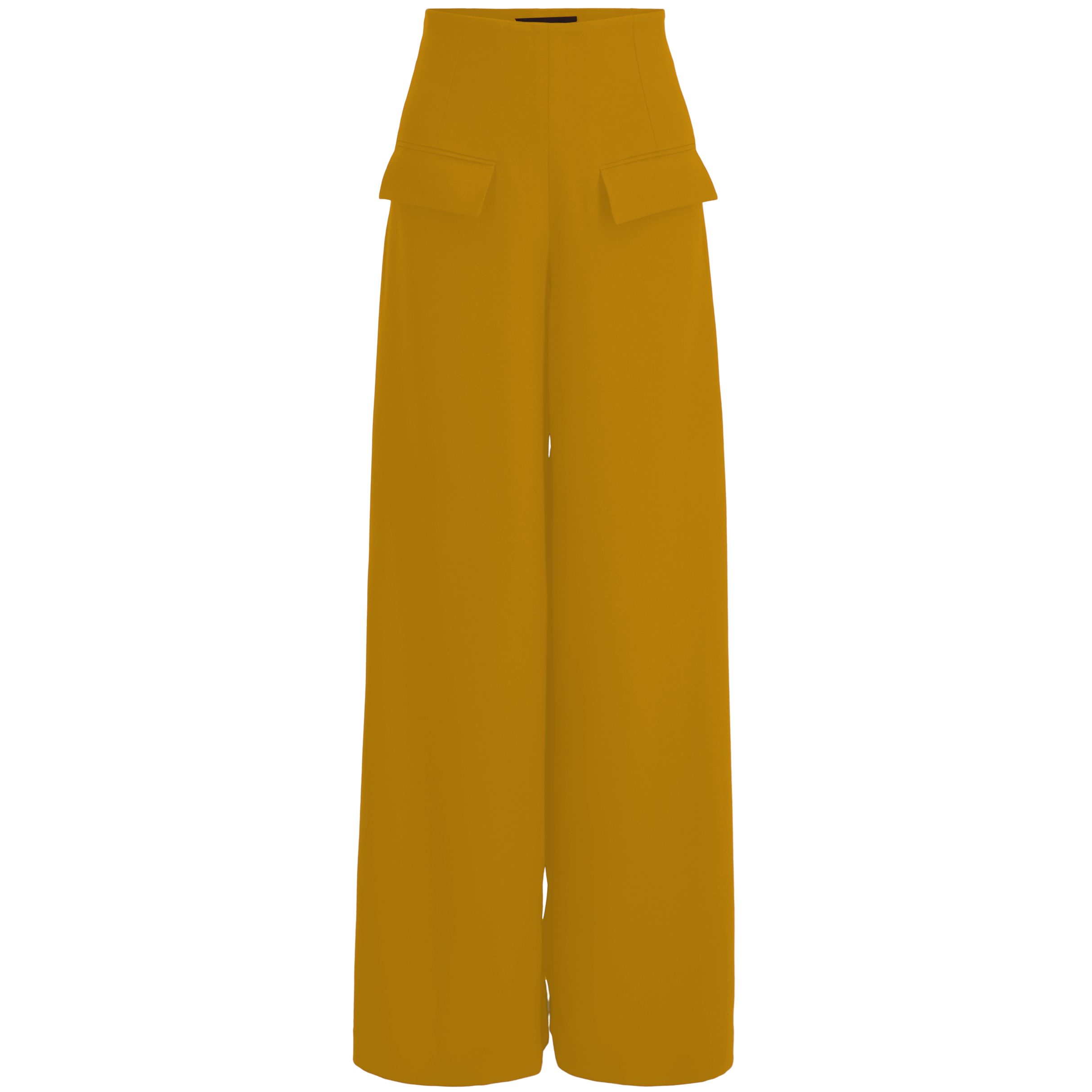 Wide-Leg Dress Pants — Mustard Gold/Yellow