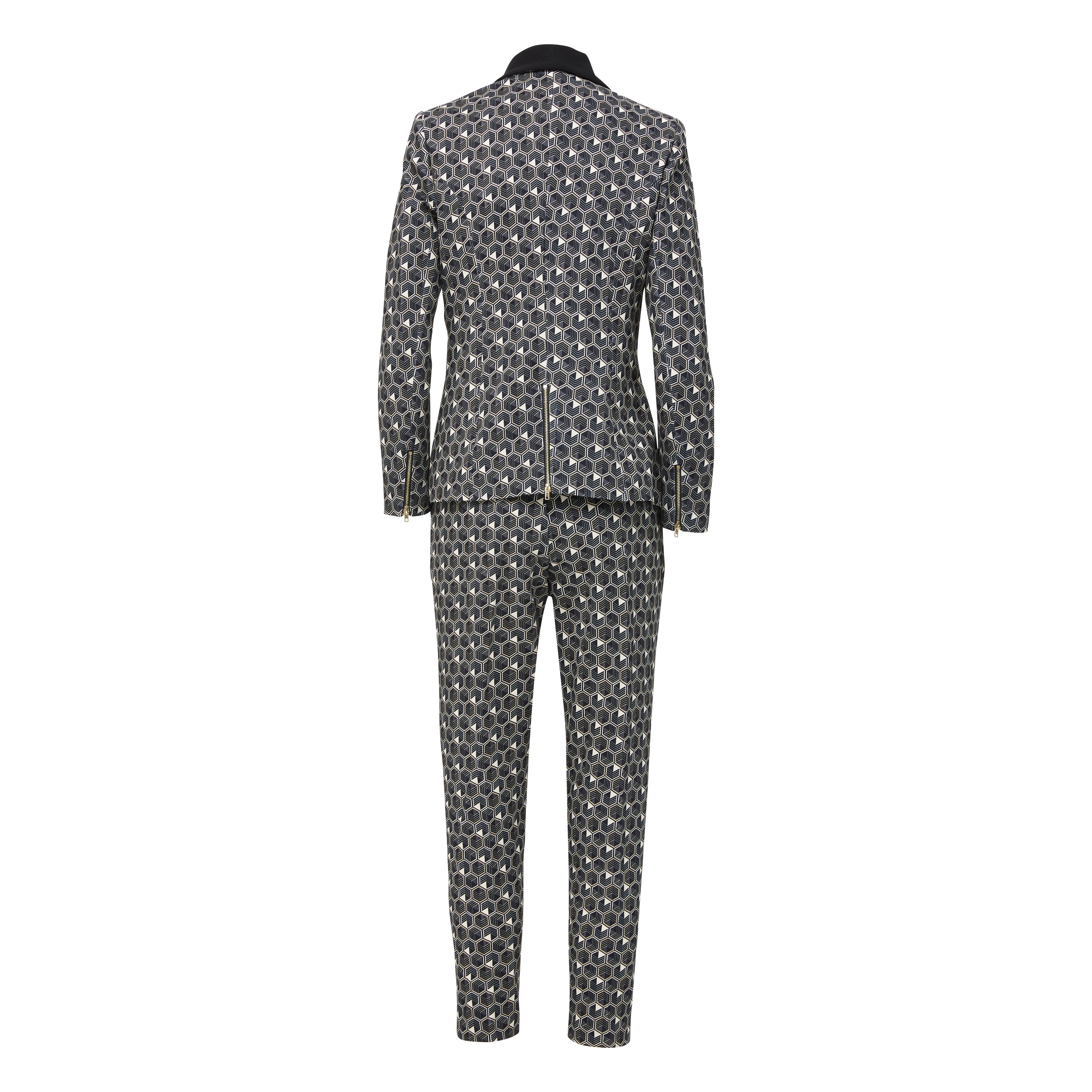 Tan Brown women’s suit set — Rebellious patterned stretch