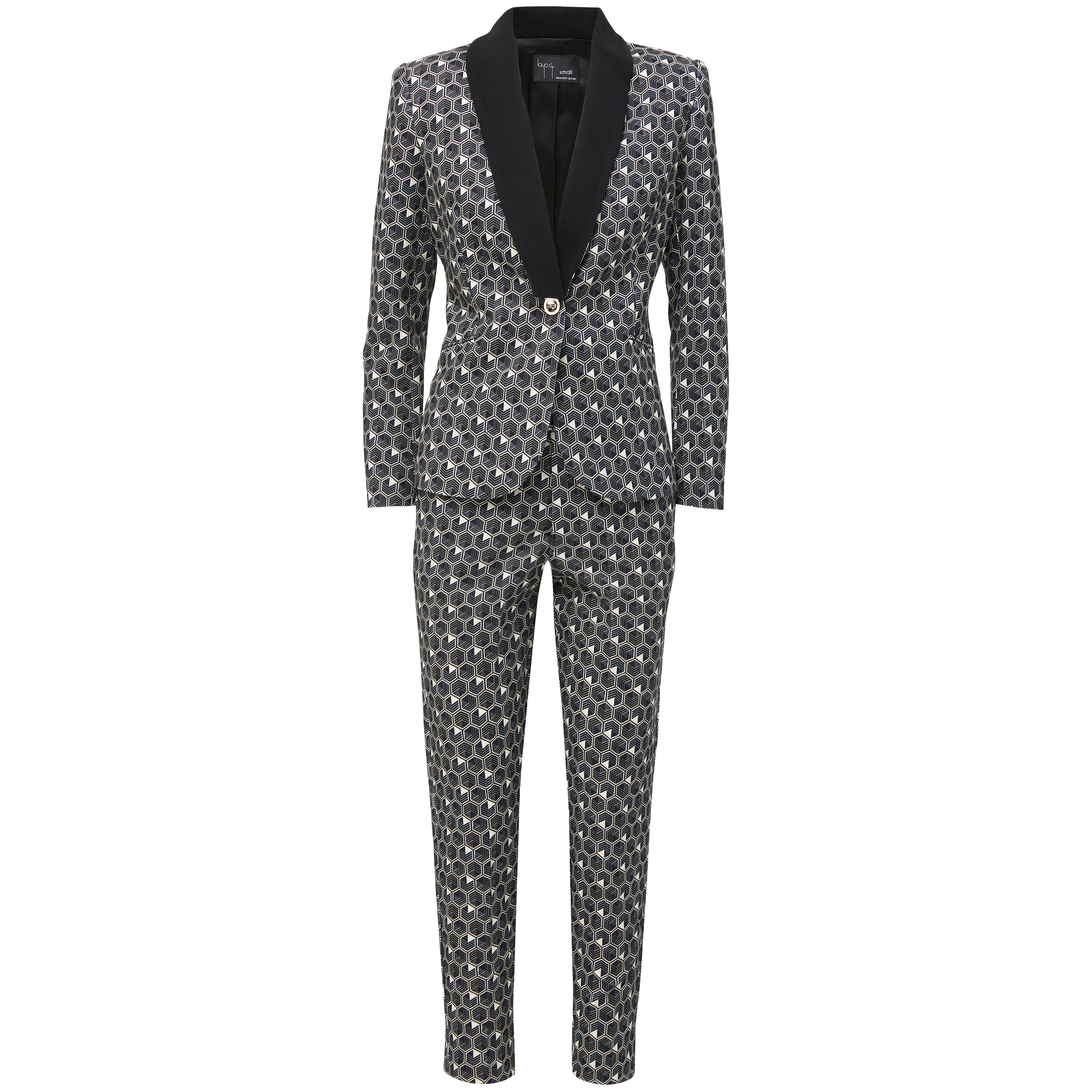 Tan Brown women’s suit set — Rebellious patterned stretch