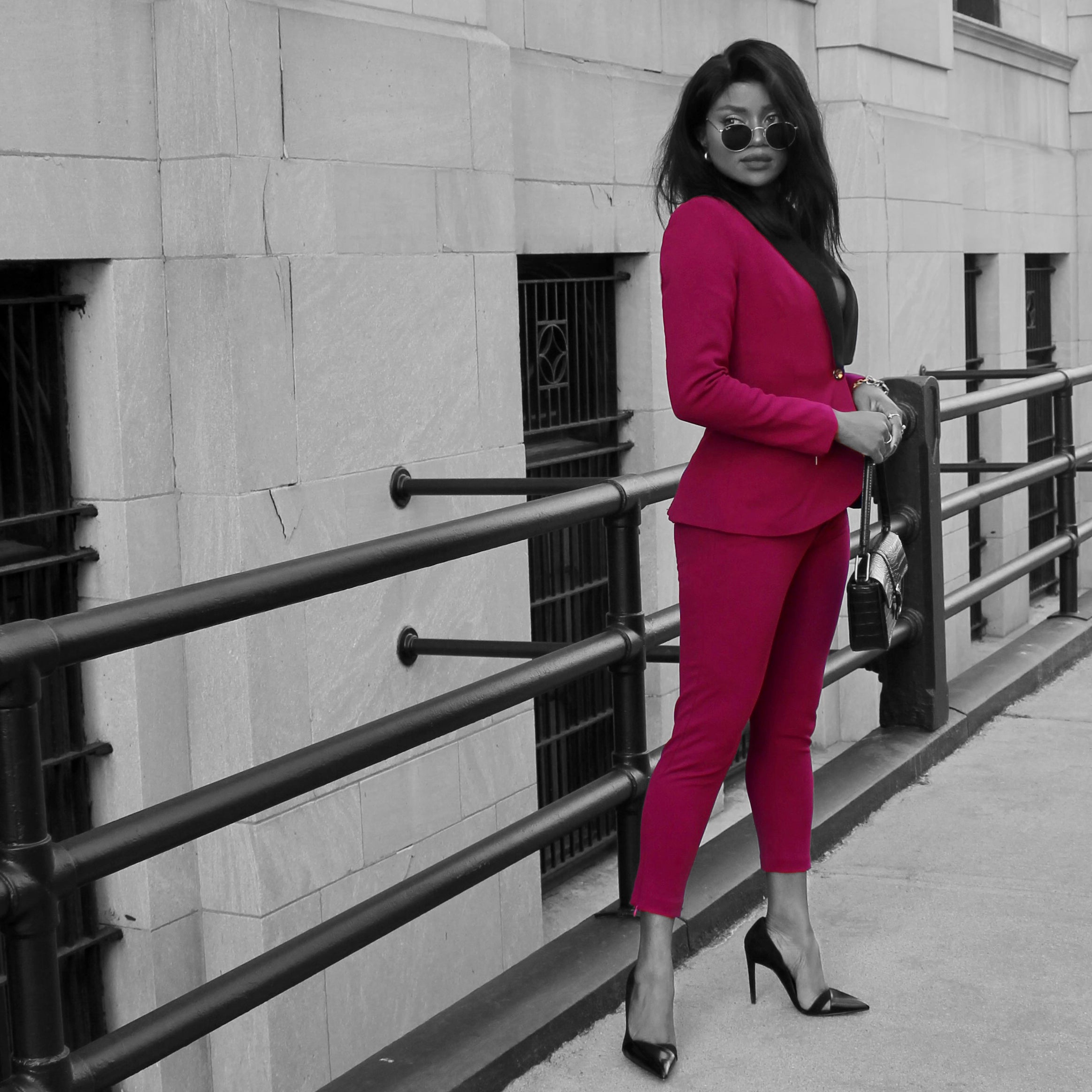 Fuchsia Pink/Purple Women’s Blazer — Rebellious Boss
