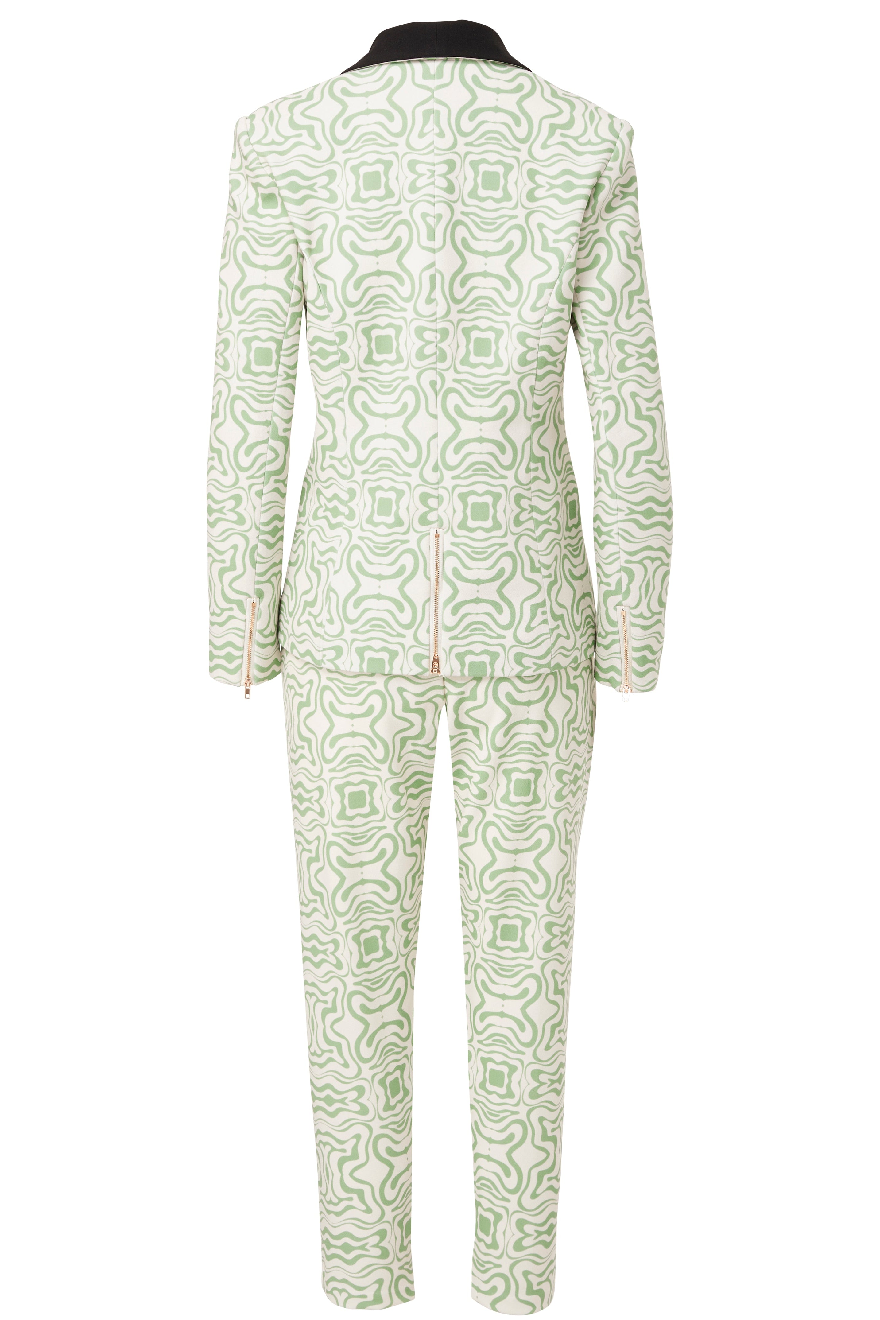 Sage Pattern Women's Suit Set - Stretch Suit