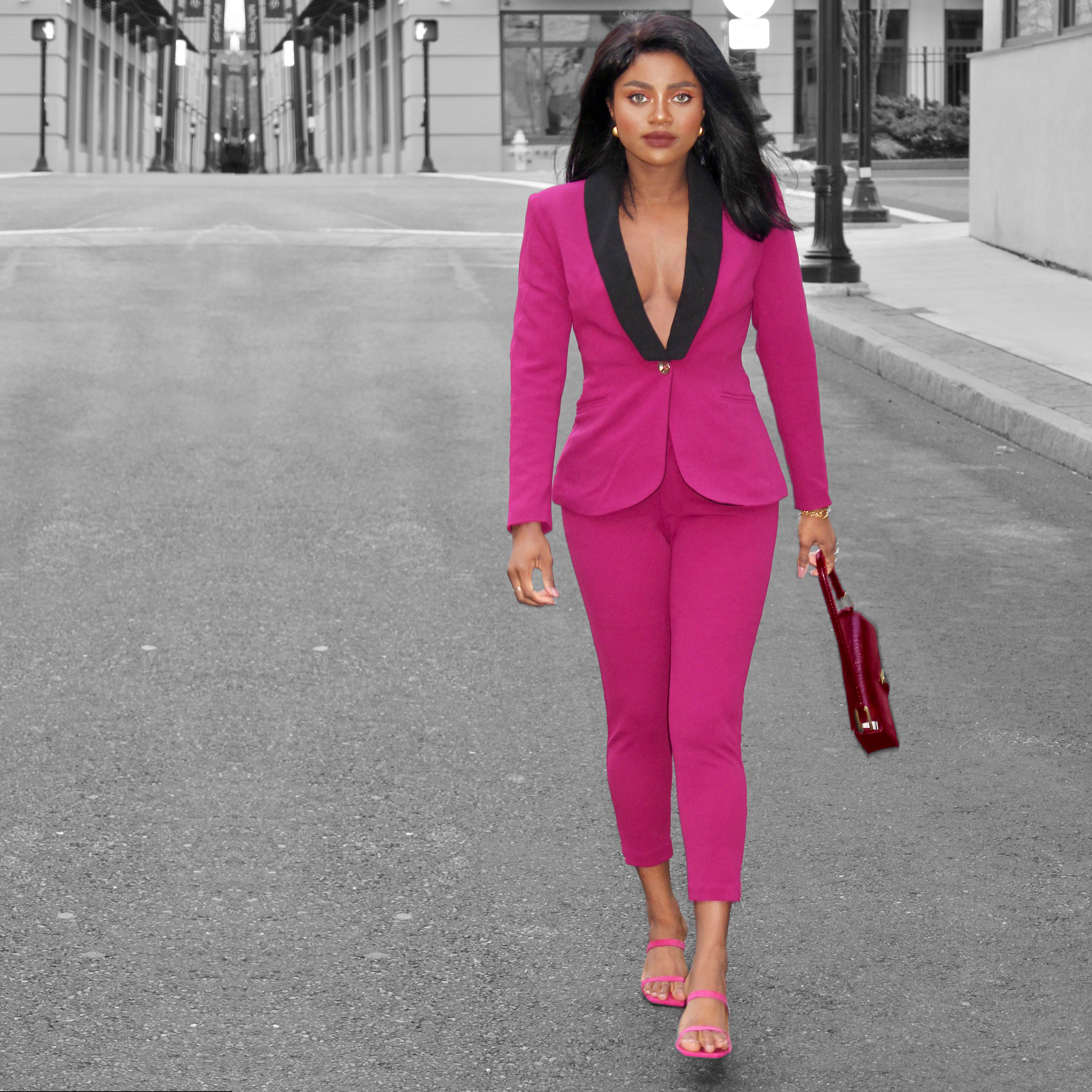 Fuchsia pink/purple women’s blazer — Rebellious Boss