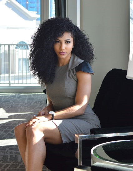 Miss USA 2019 Cheslie Kryst in Layo G Zip Collar Dress