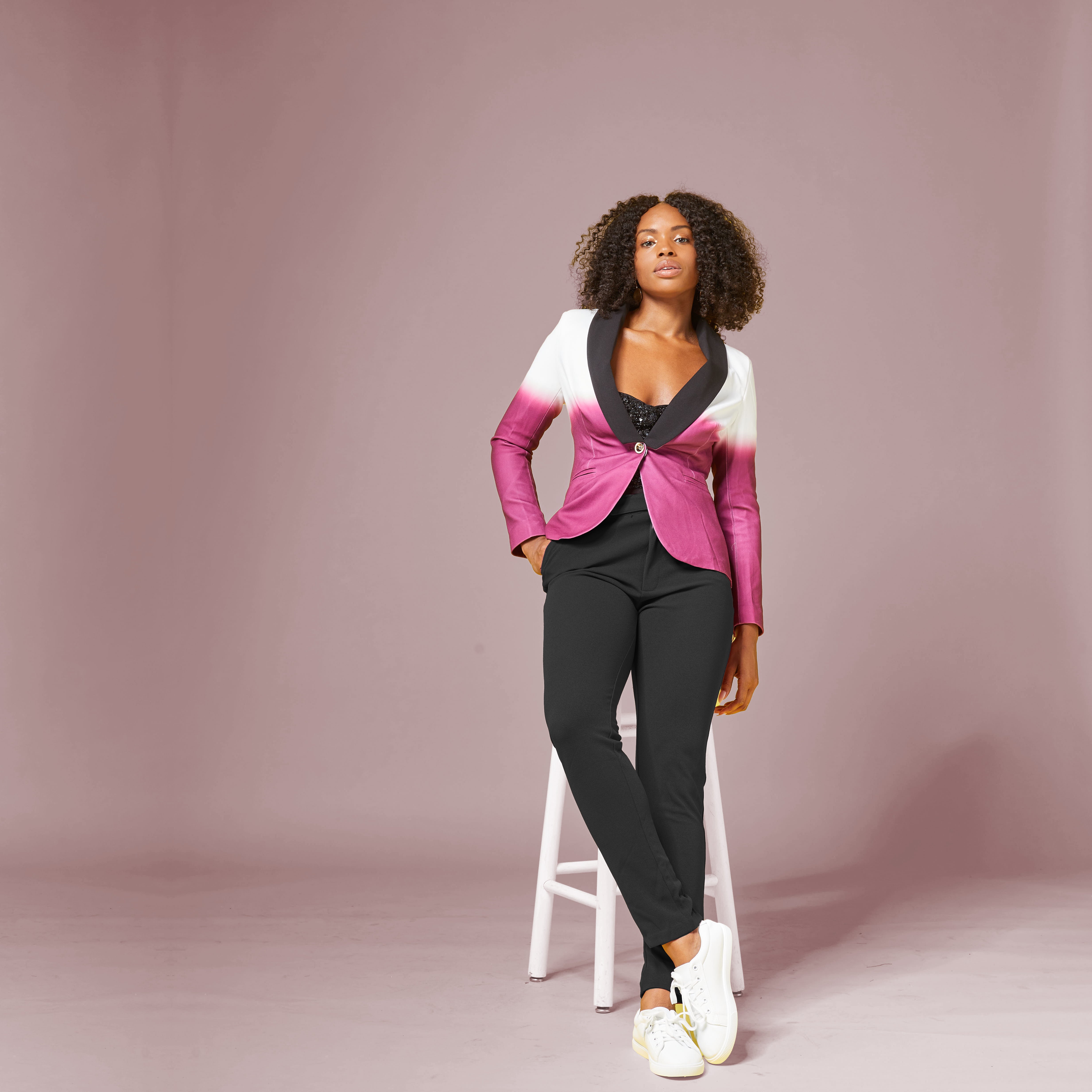 Fuchsia Pink/Purple women’s blazer — Ombre Stretch