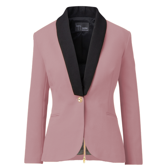 Rebellious Stretch Boss Blazer - Blush