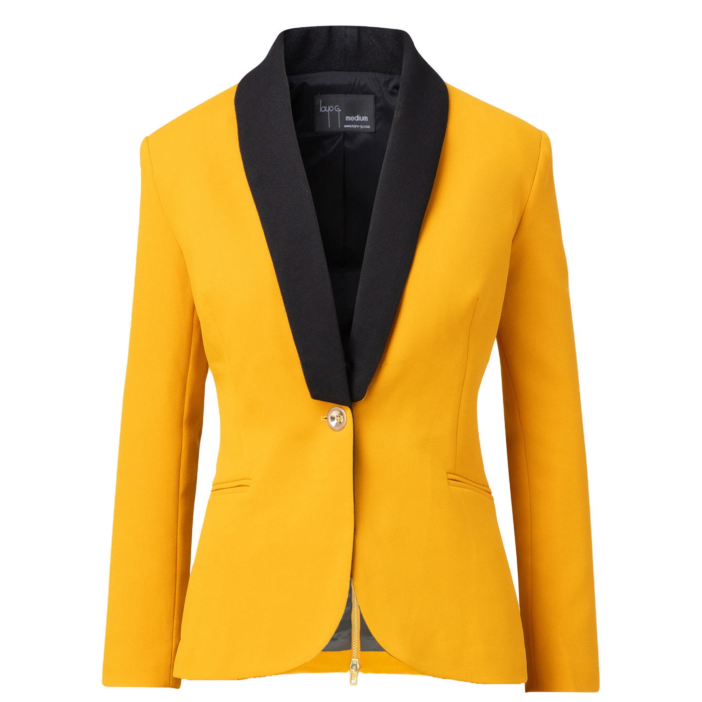 Rebellious Stretch Boss Blazer - Mustard Gold