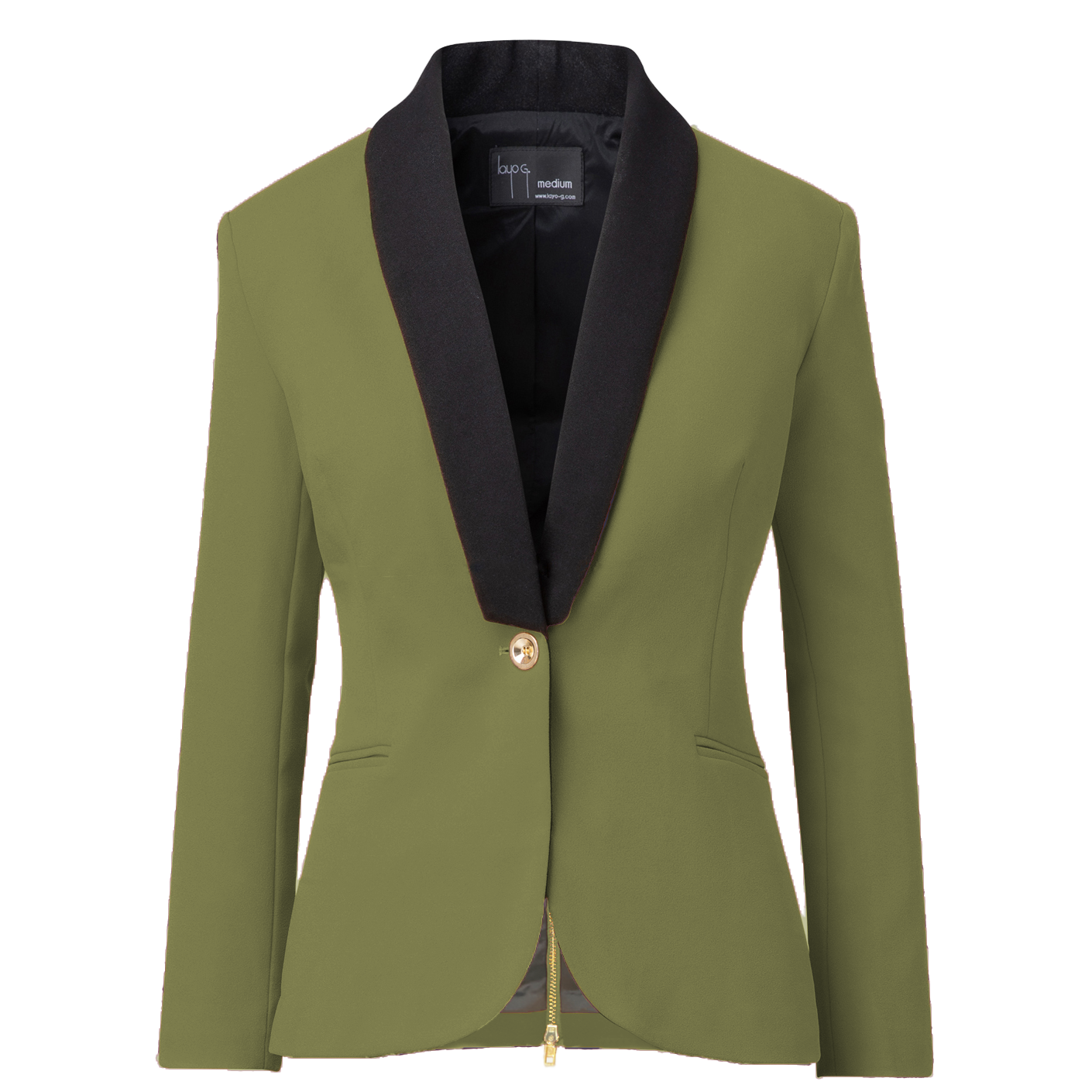 Rebellious Stretch Boss Blazer - Olive Green