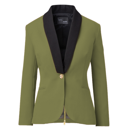 Rebellious Stretch Boss Blazer - Olive Green