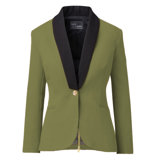 Rebellious Stretch Boss Blazer - Olive Green