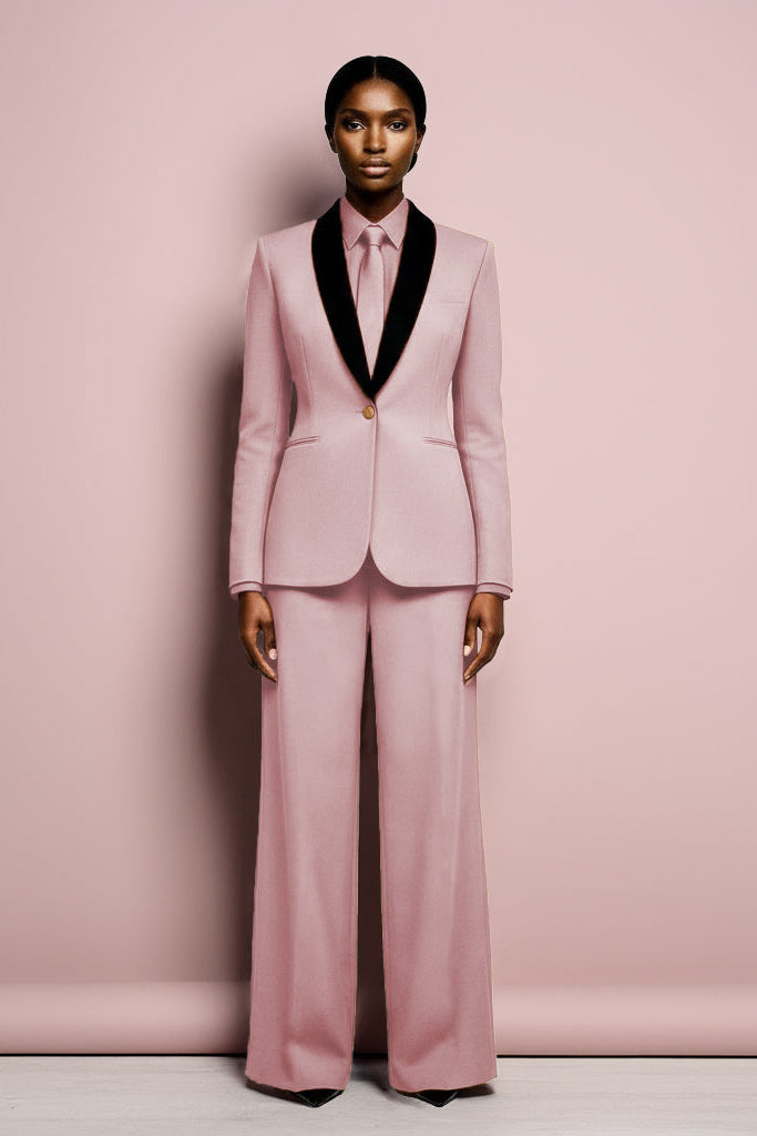 Wide-leg dress pants — Blush pink