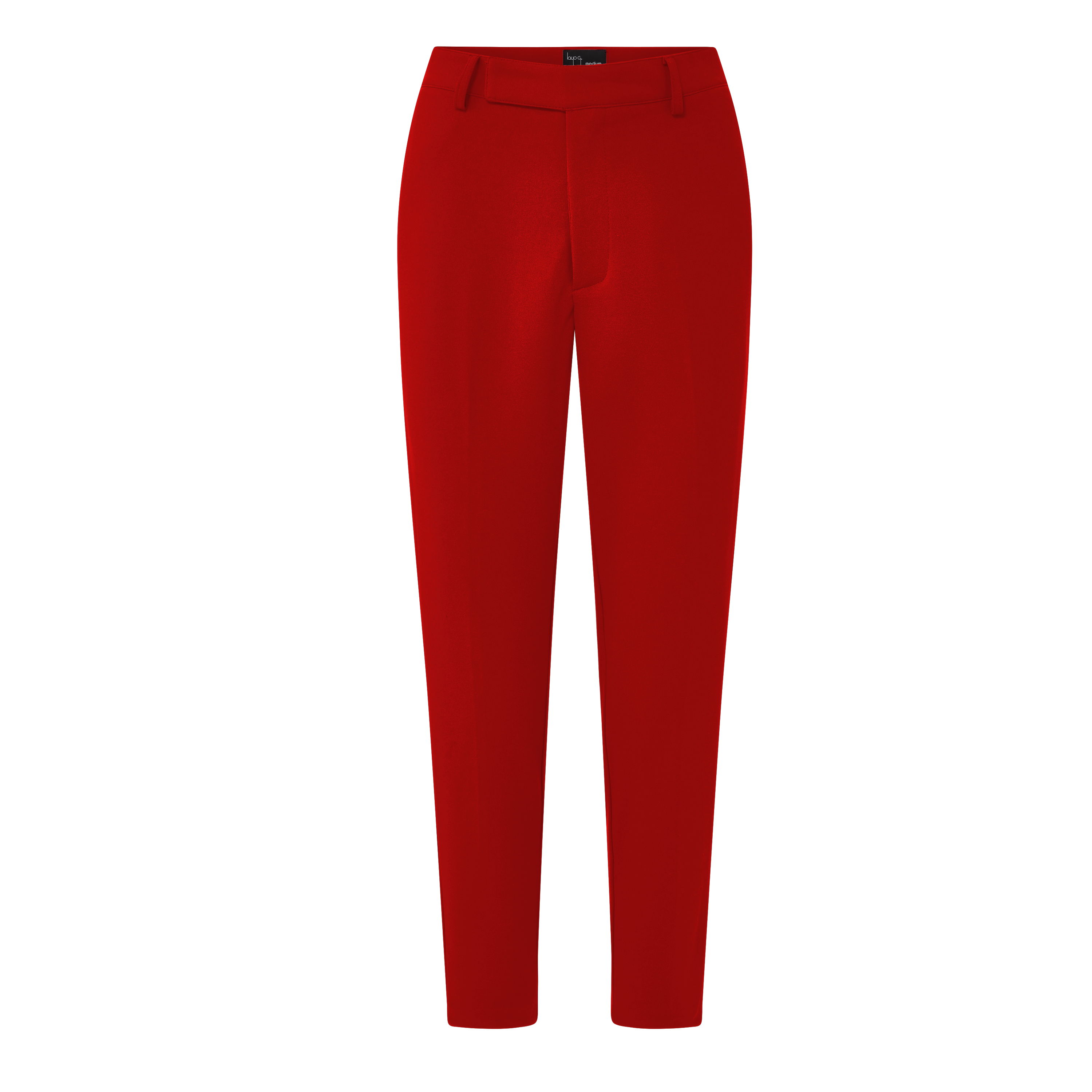 Crimson red petite dress pants for women — stretch, crop cut