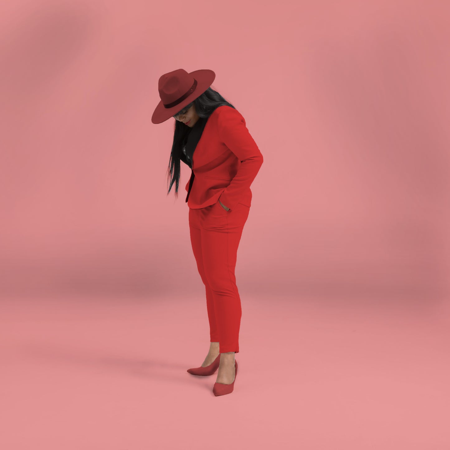 A Rebellious Leggings Suit Set - Crimson