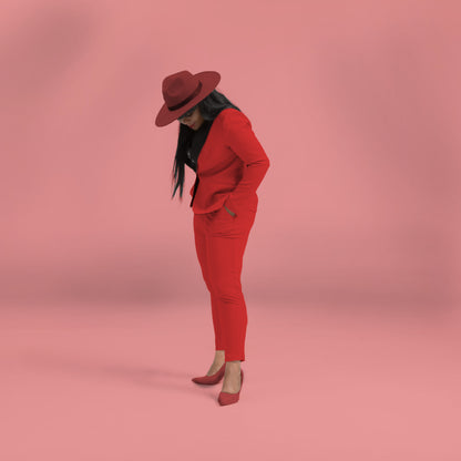 A Rebellious Leggings Suit Set - Crimson