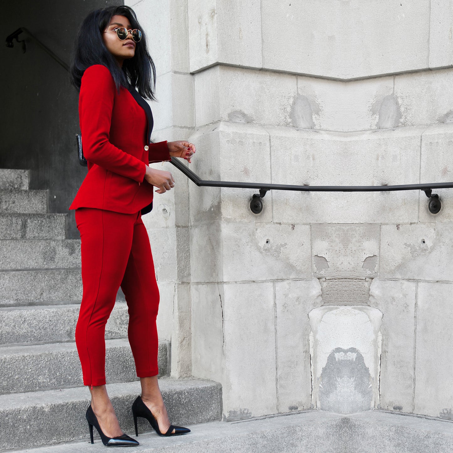 A Rebellious Leggings Suit Set - Crimson