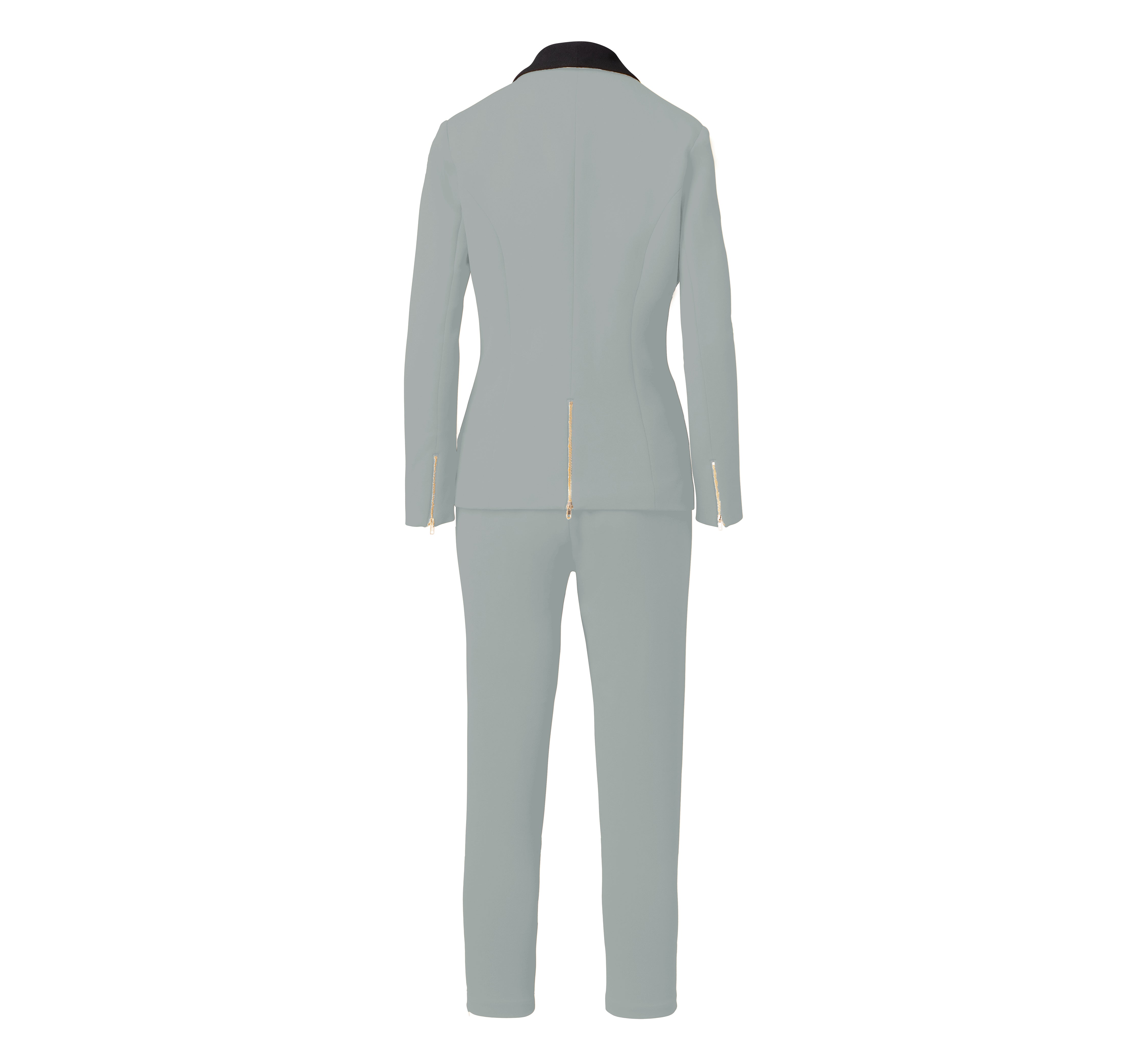 Seafoam green/gray women’s suit set — Rebellious crepe