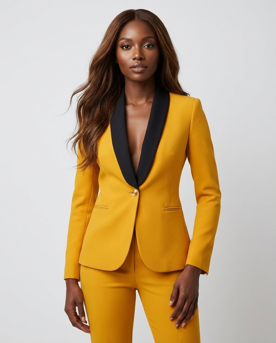 Mustard gold/yellow women’s blazer —  Rebellious Boss