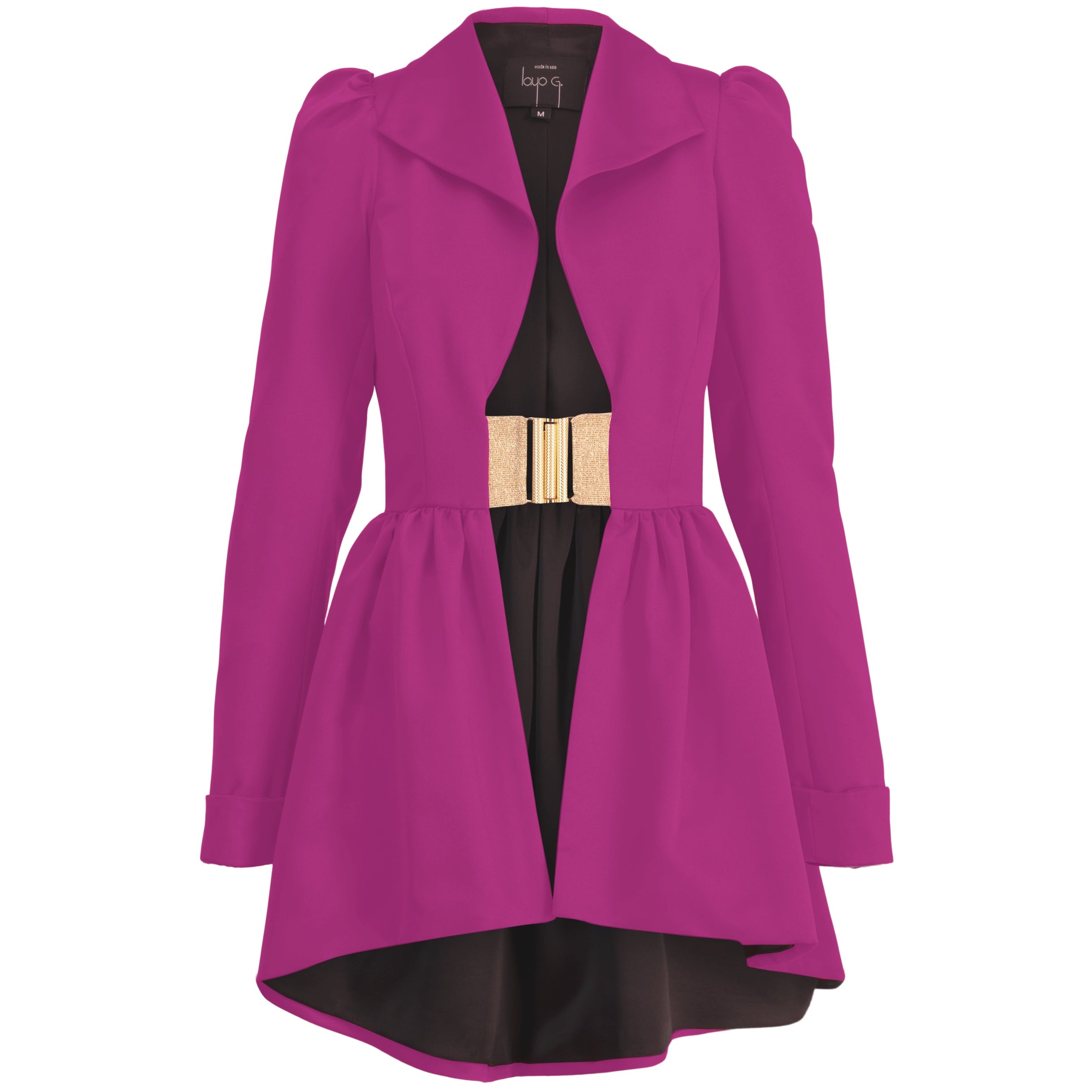 Flared Collar Jacket Dress - Platinum Pink