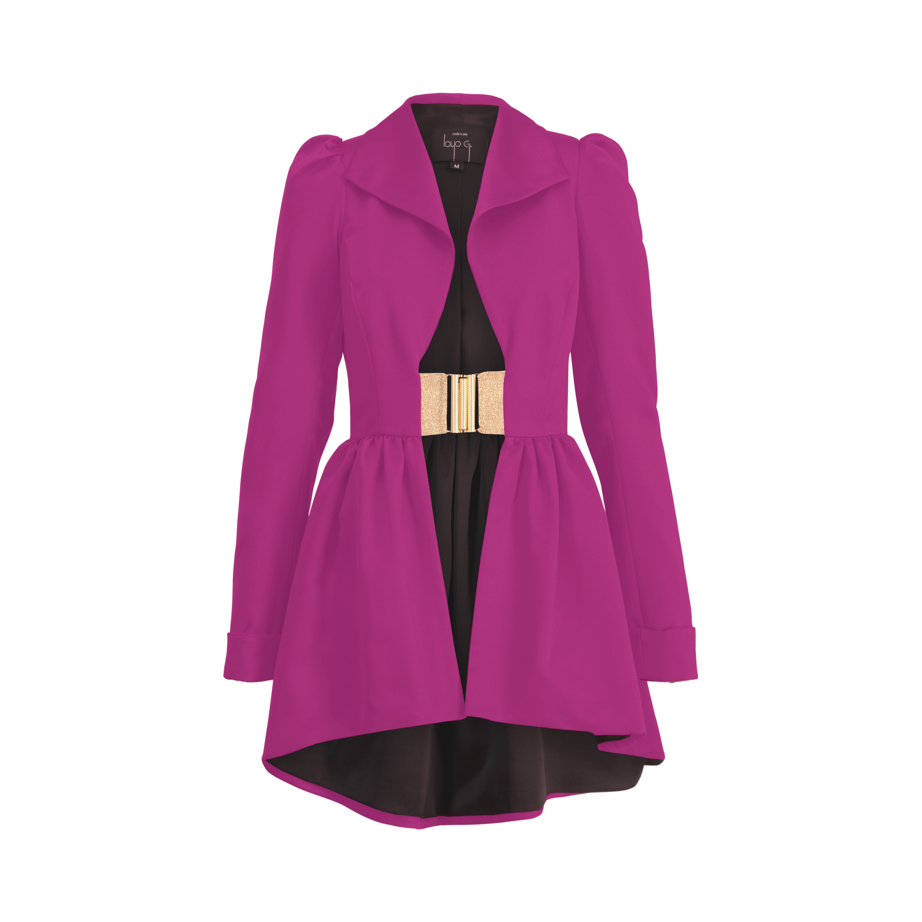 Flared Collar Jacket Dress - Platinum Pink