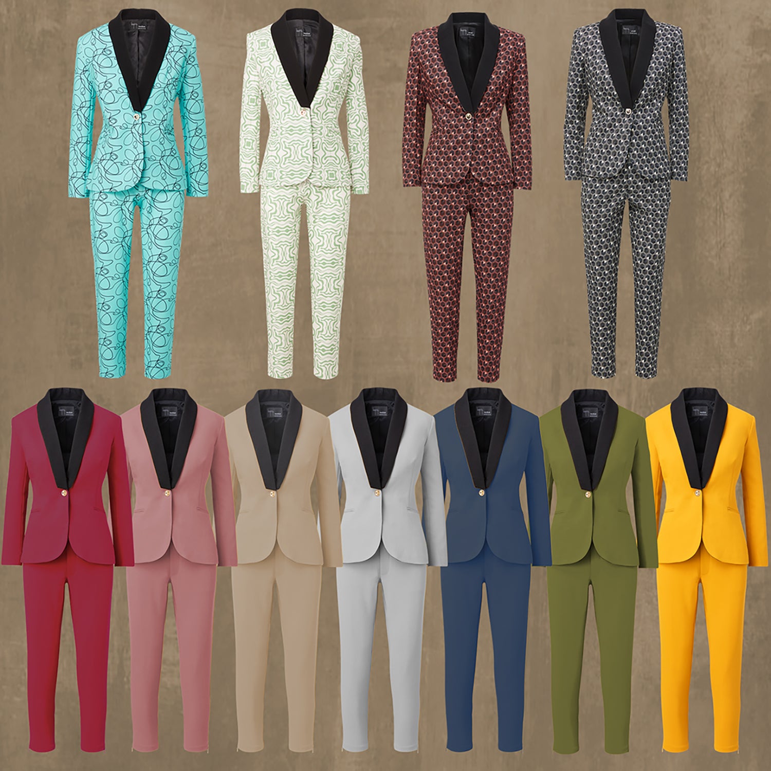 Caramel Brown women’s suit set — Rebellious stretch