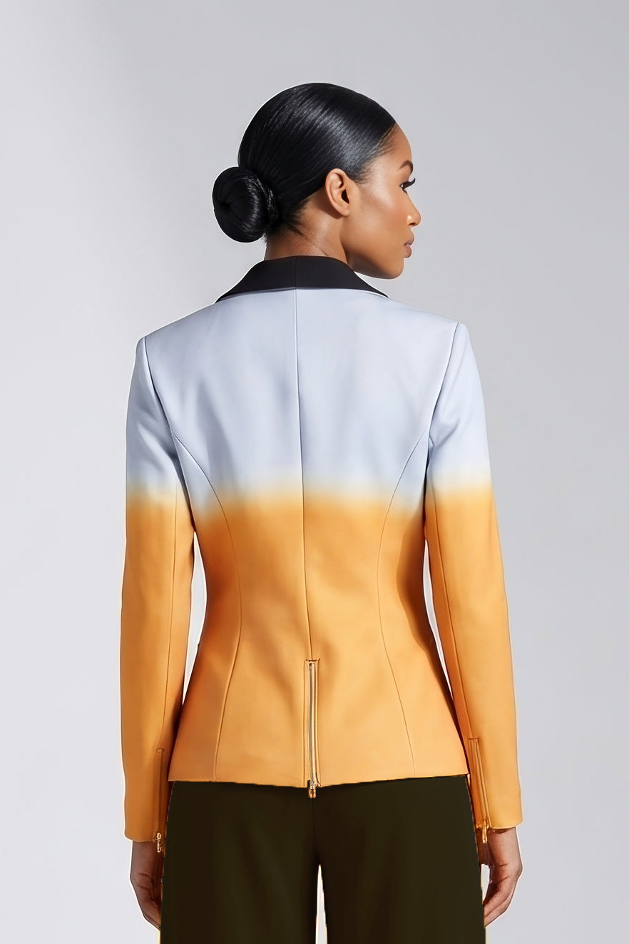 Mustard gold/yellow ombre women’s blazer —  Rebellious
