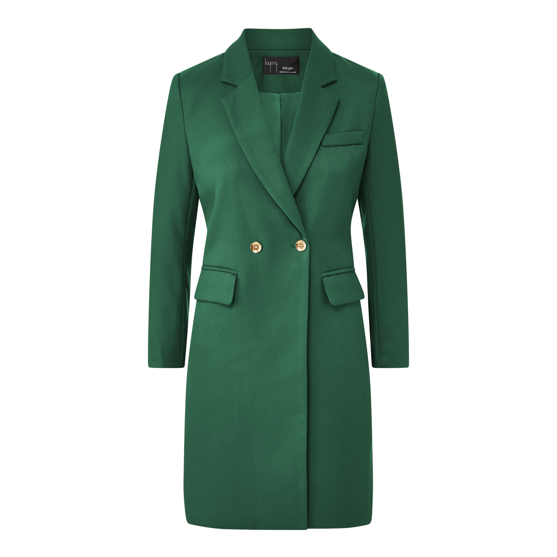 Emerald Green women's coat | Double-breasted Deal Closer | Layo G