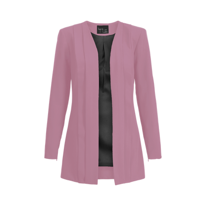 Rebel Stretch Pleated Blazer - Blush