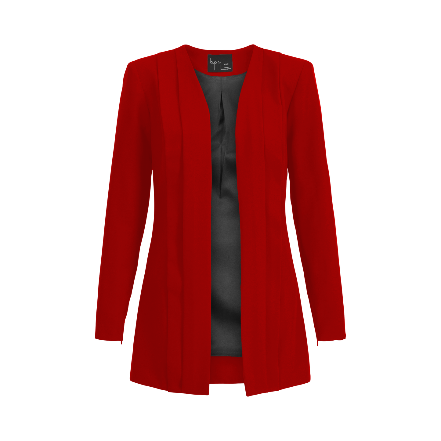 Rebel Stretch Pleated Blazer - Crimson