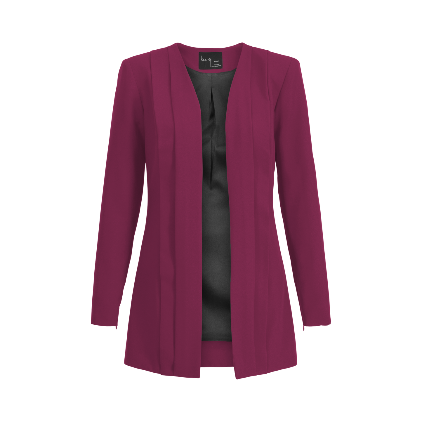 Rebel Stretch Pleated Blazer - Fuchsia