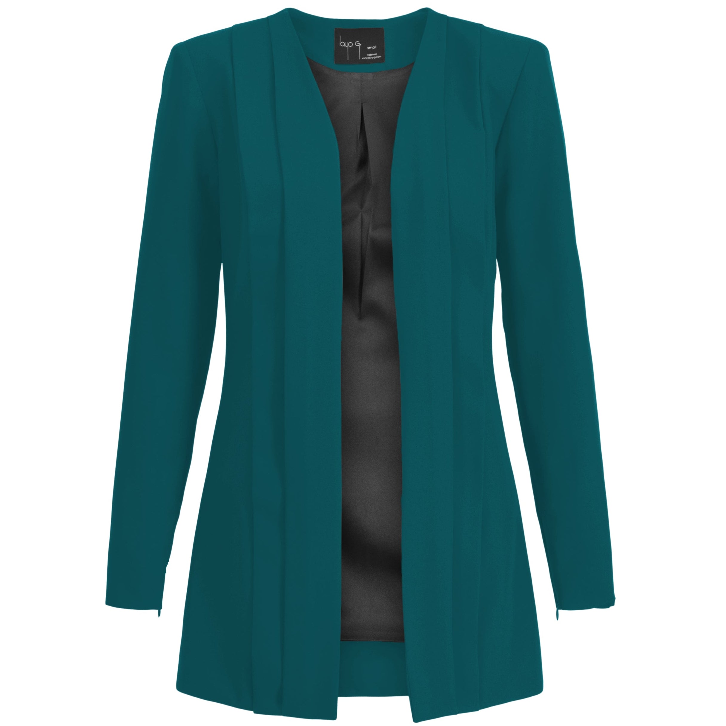 Teal Stretch Women’s Pleated Blazer