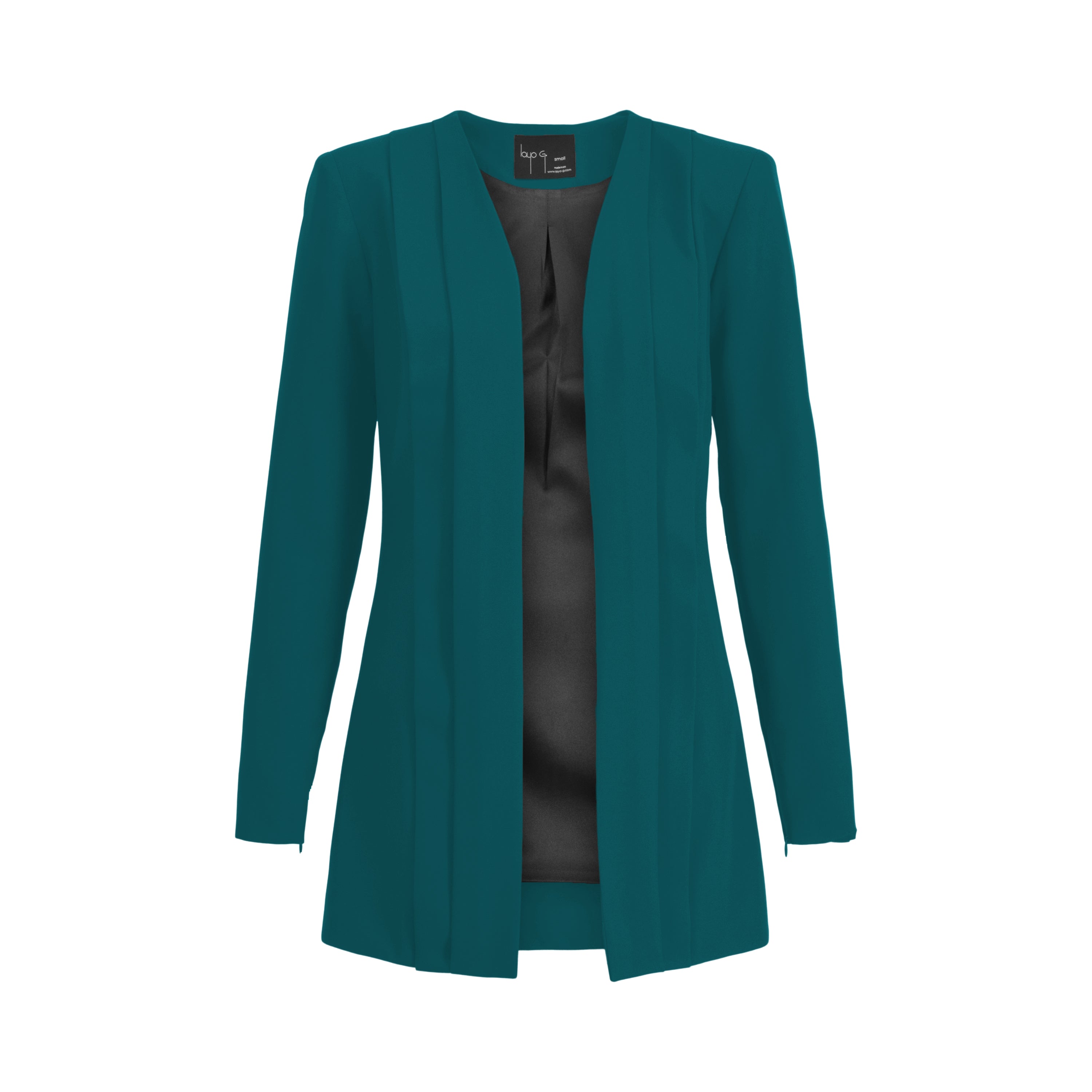 Teal Stretch Women’s Pleated Blazer