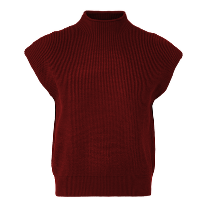 Sleeveless Sweater Top - Burgundy