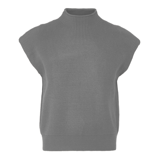 Sleeveless Sweater Top - Gray