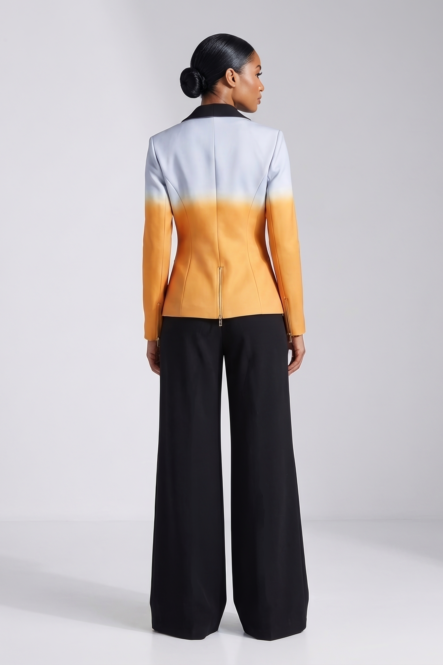 Wide-Leg Stretch Dress Pants — Black