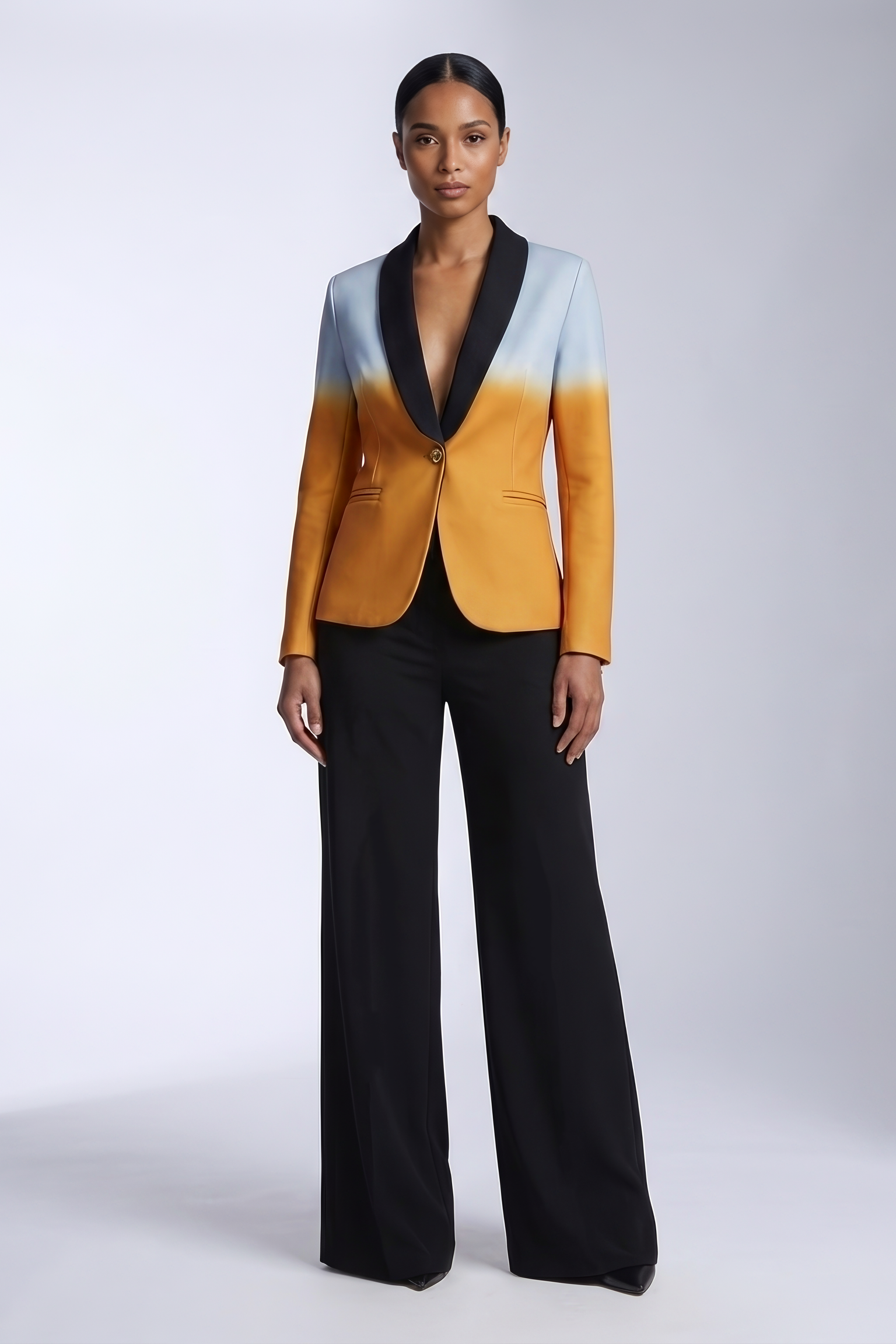 Mustard gold/yellow ombre women’s blazer —  Rebellious